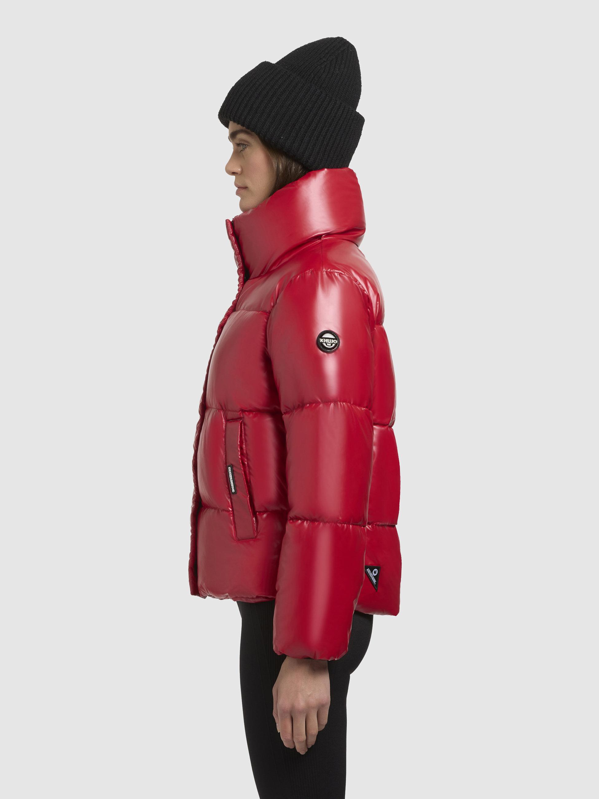 Winterjacke aus glänzendem Material "Rinja Shiny-YM" Ochre Red
