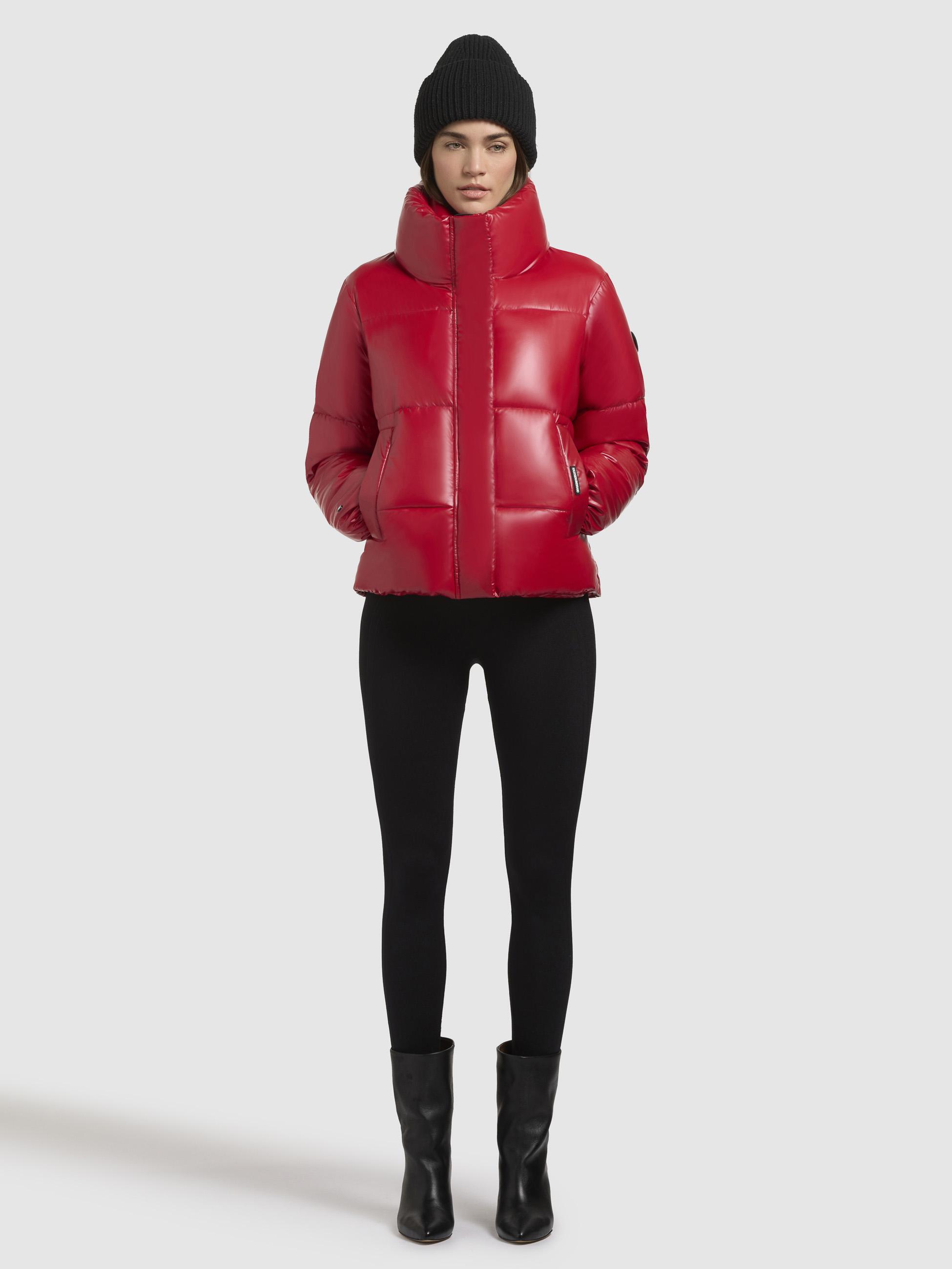 Winterjacke aus glänzendem Material "Rinja Shiny-YM" Ochre Red