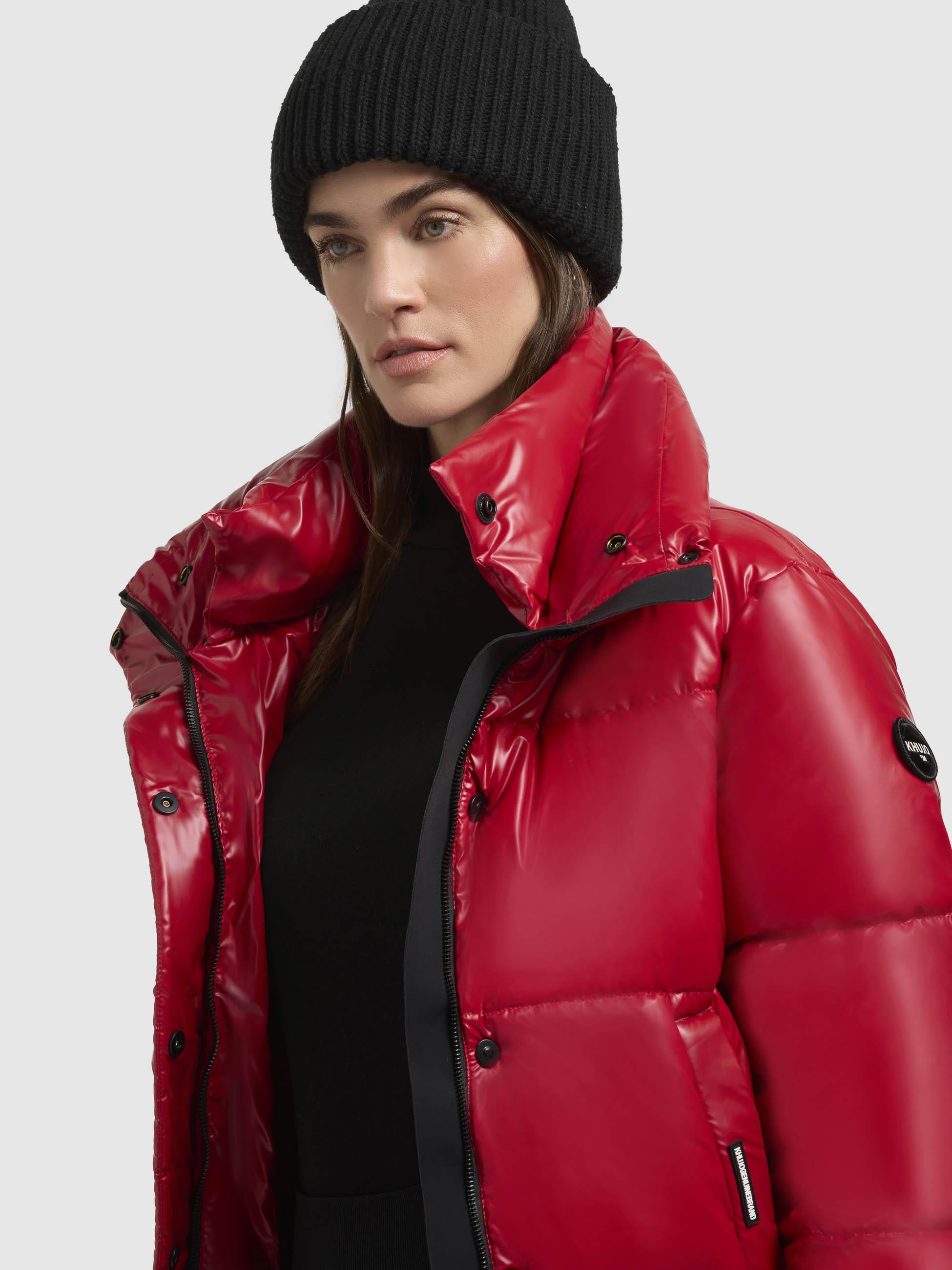 Winterjacke aus glänzendem Material "Rinja Shiny-YM" Ochre Red