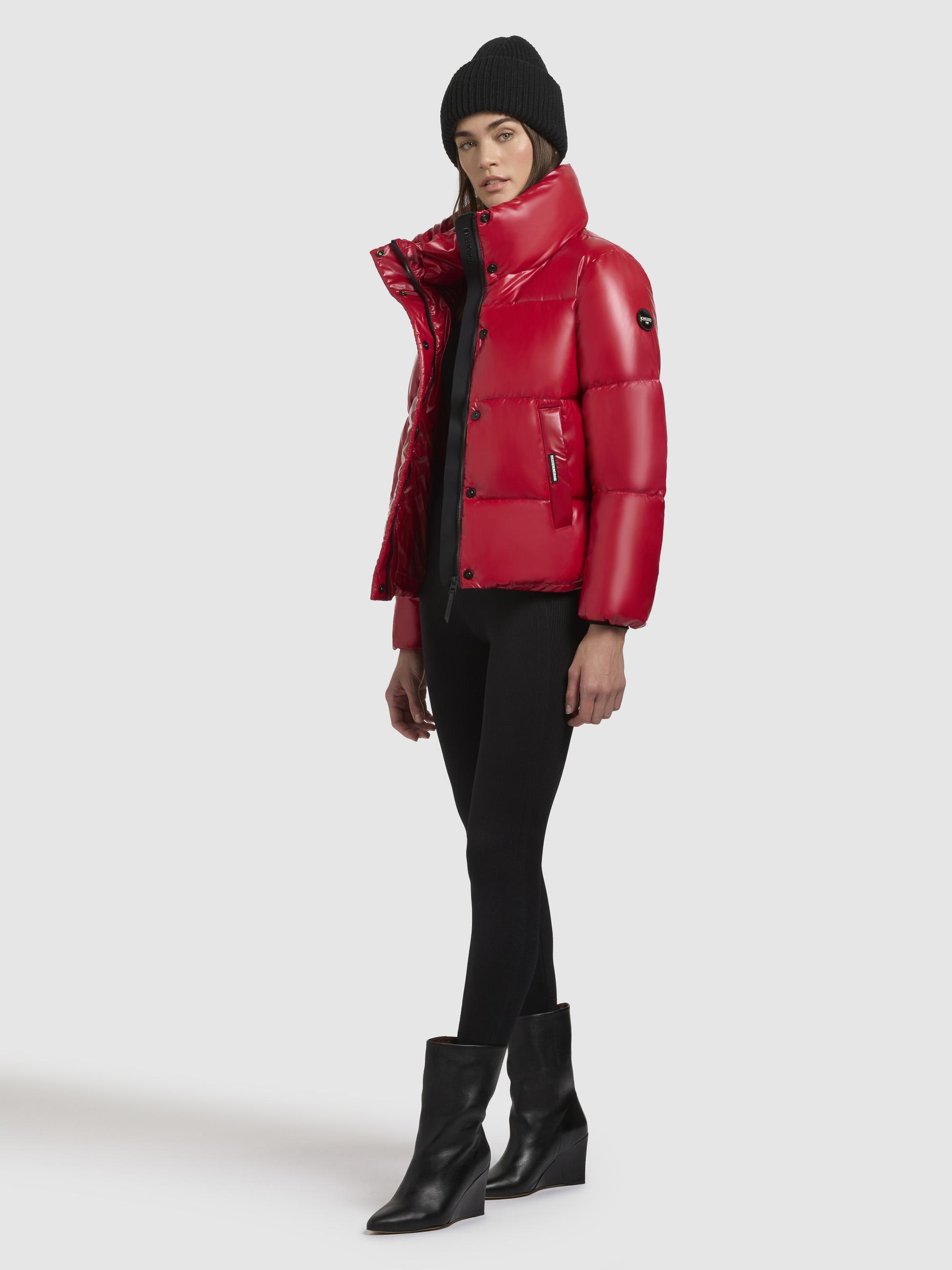 Winterjacke aus glänzendem Material "Rinja Shiny-YM" Ochre Red