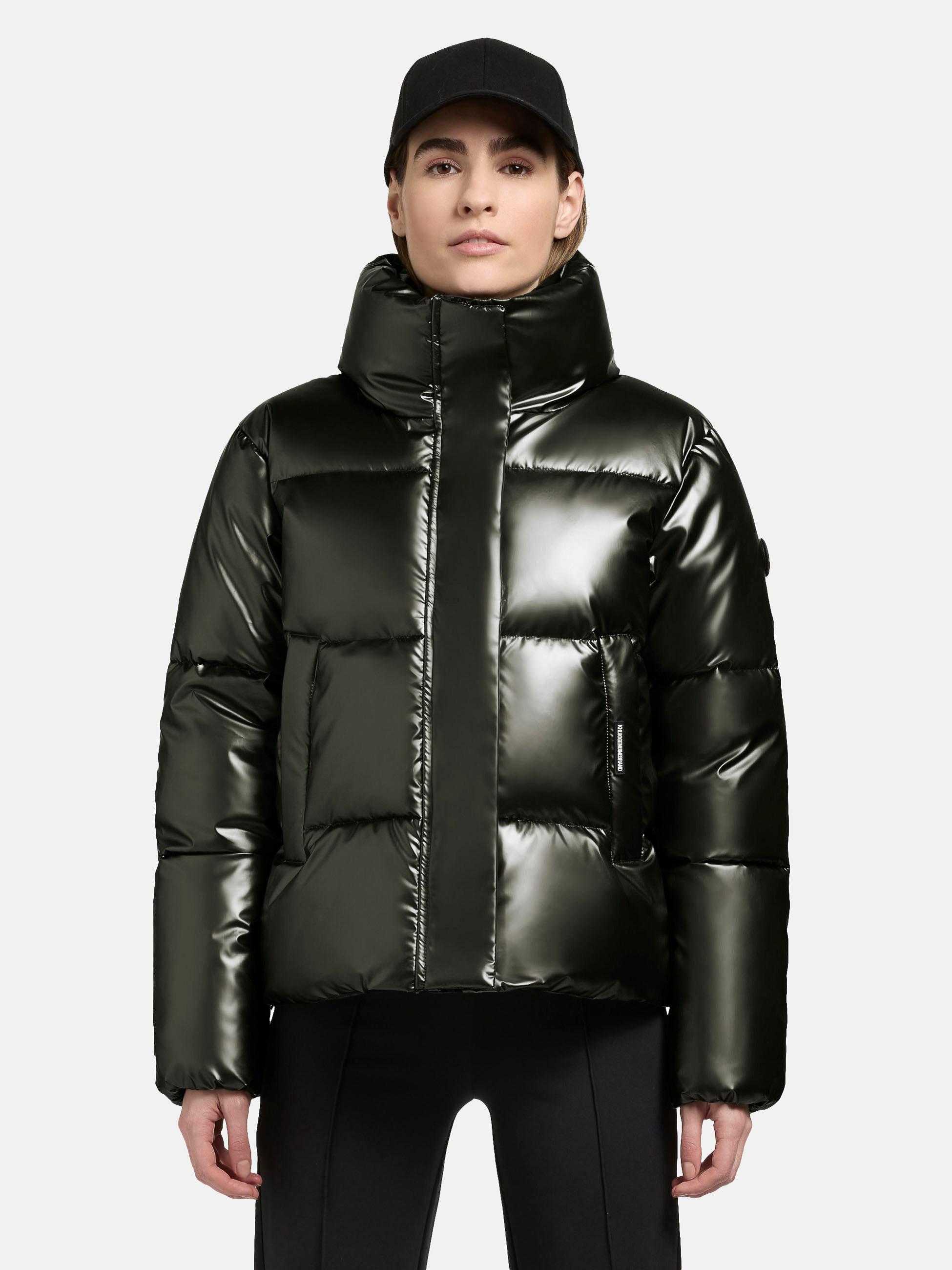 Glänzende Winter Steppjacke "Rinja Shiny" Dark Green