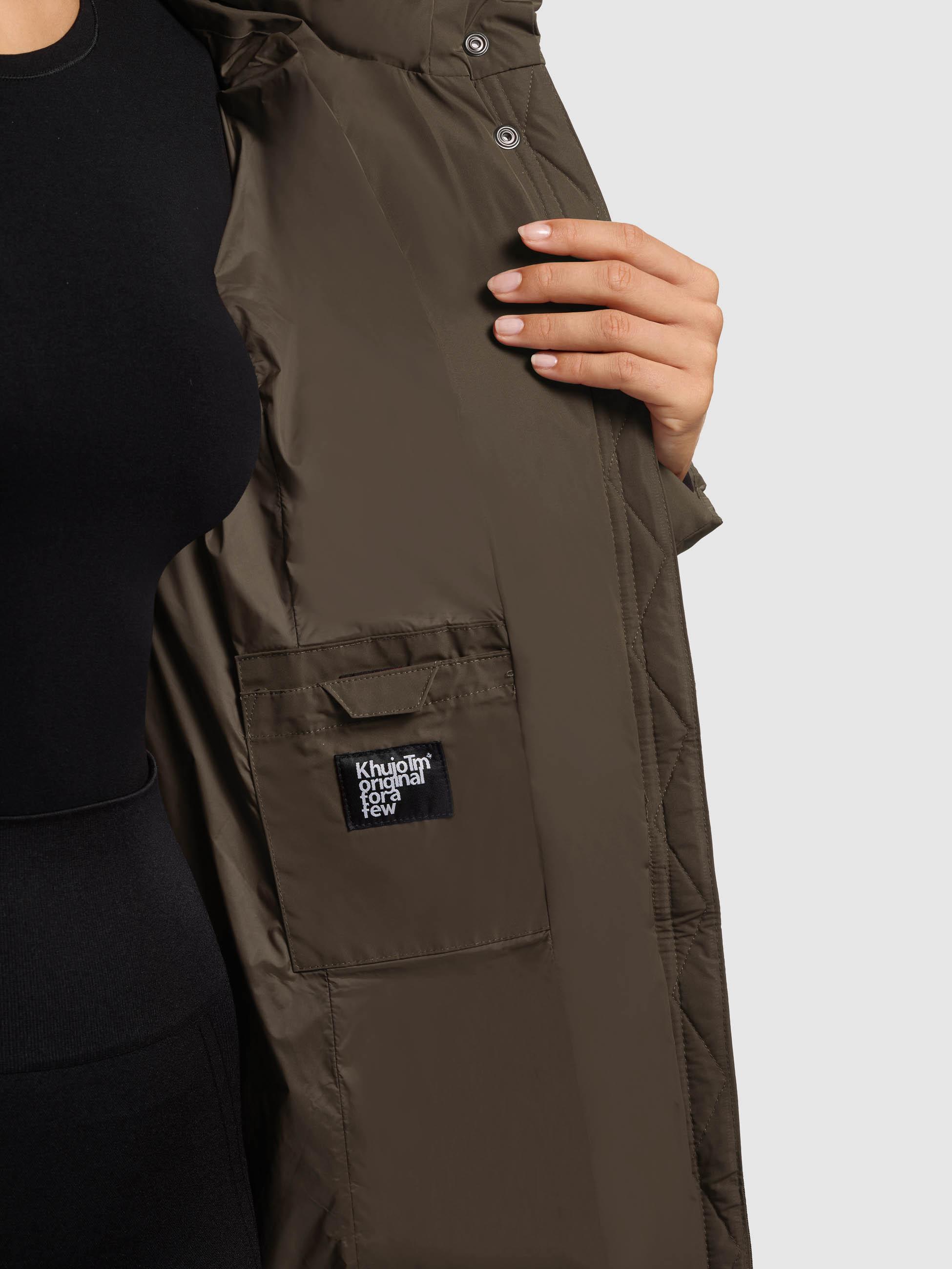 Warmer Steppmantel mit Kapuze "Sensy-YM" Dark Green