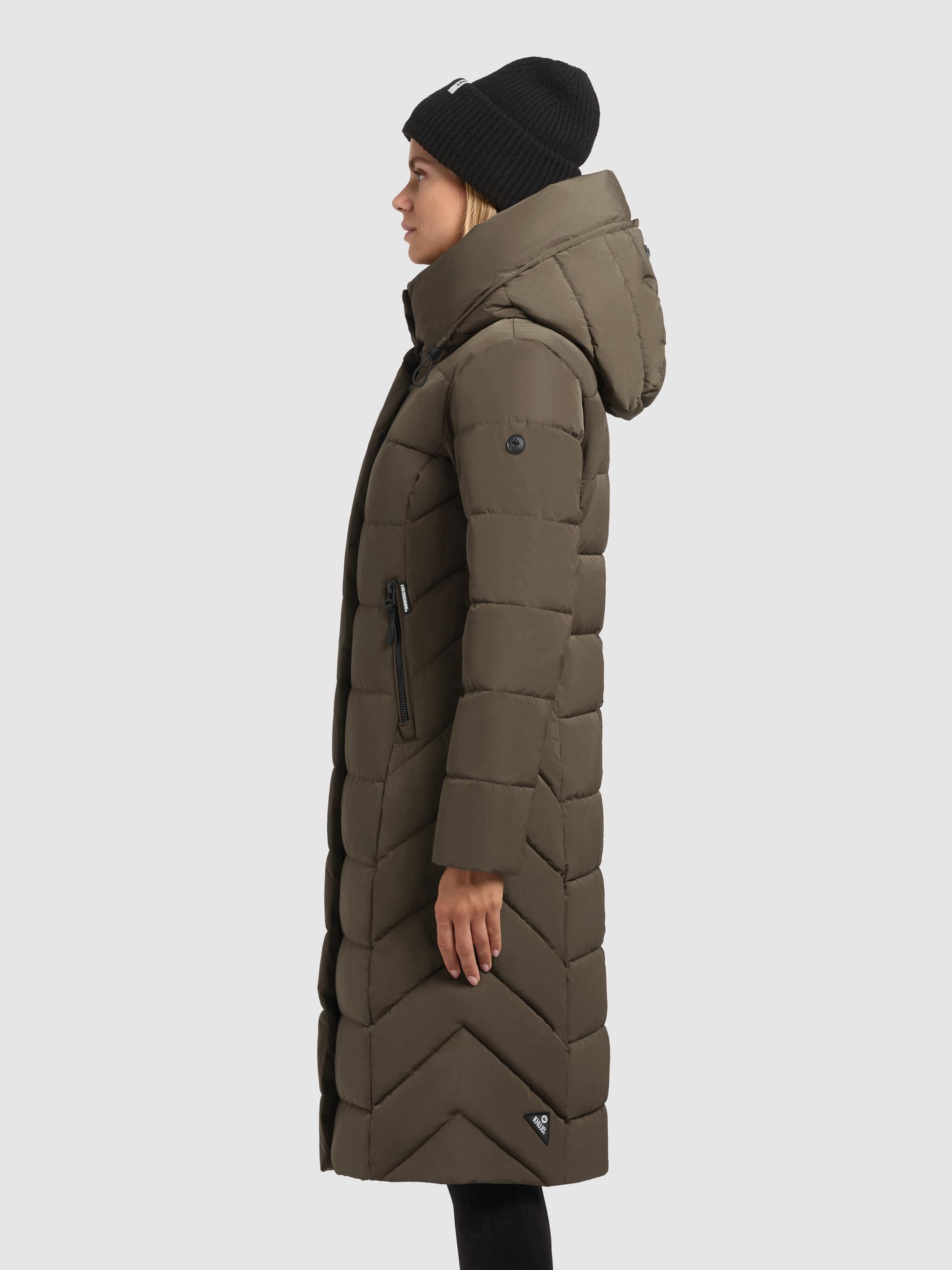 Warmer Steppmantel mit Kapuze "Sensy-YM" Dark Green
