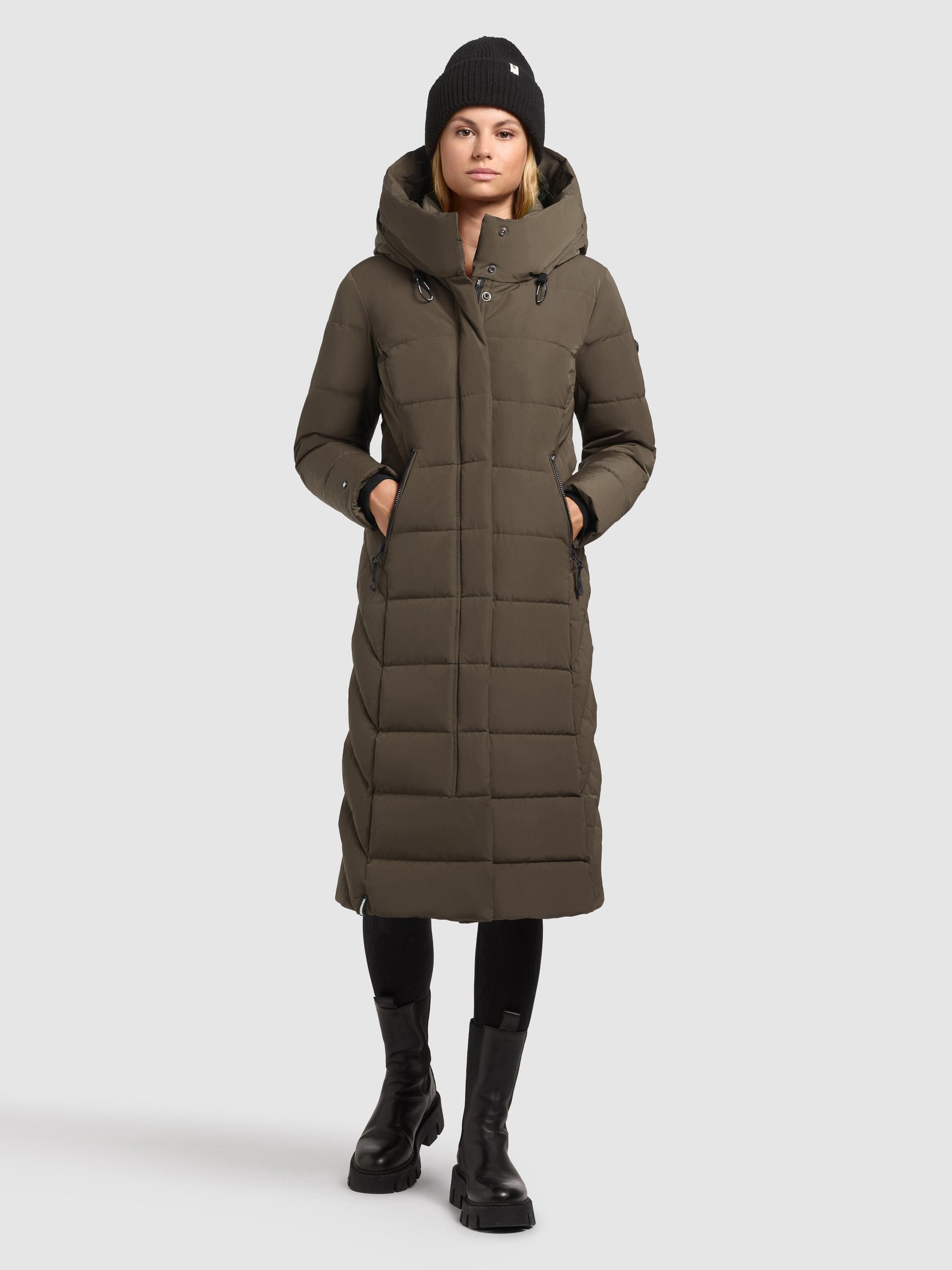 Warmer Steppmantel mit Kapuze "Sensy-YM" Dark Green