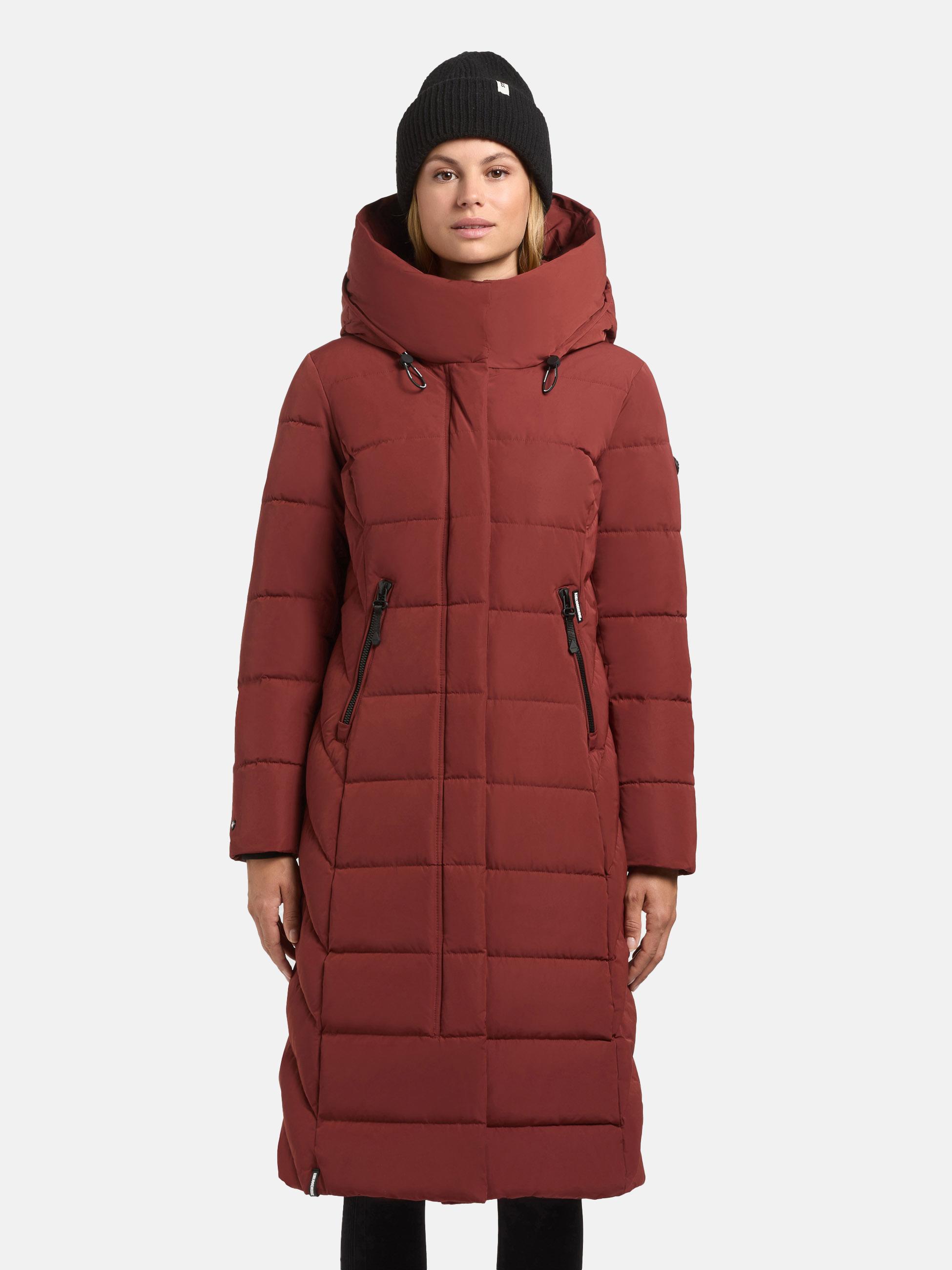 Warmer Steppmantel mit Kapuze "Sensy-YM" Dark Red
