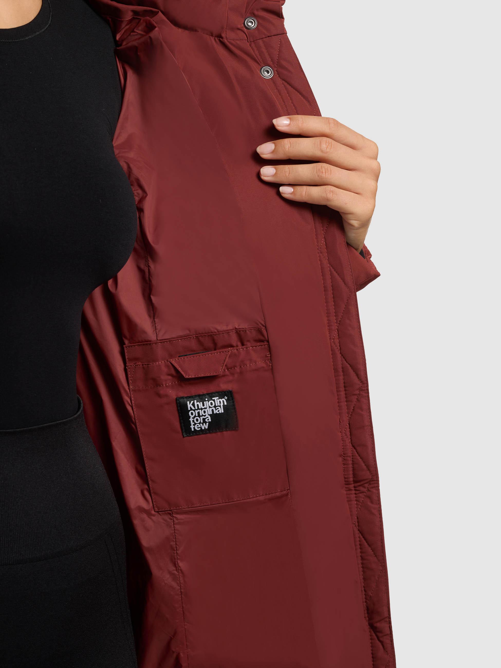 Warmer Steppmantel mit Kapuze "Sensy-YM" Dark Red