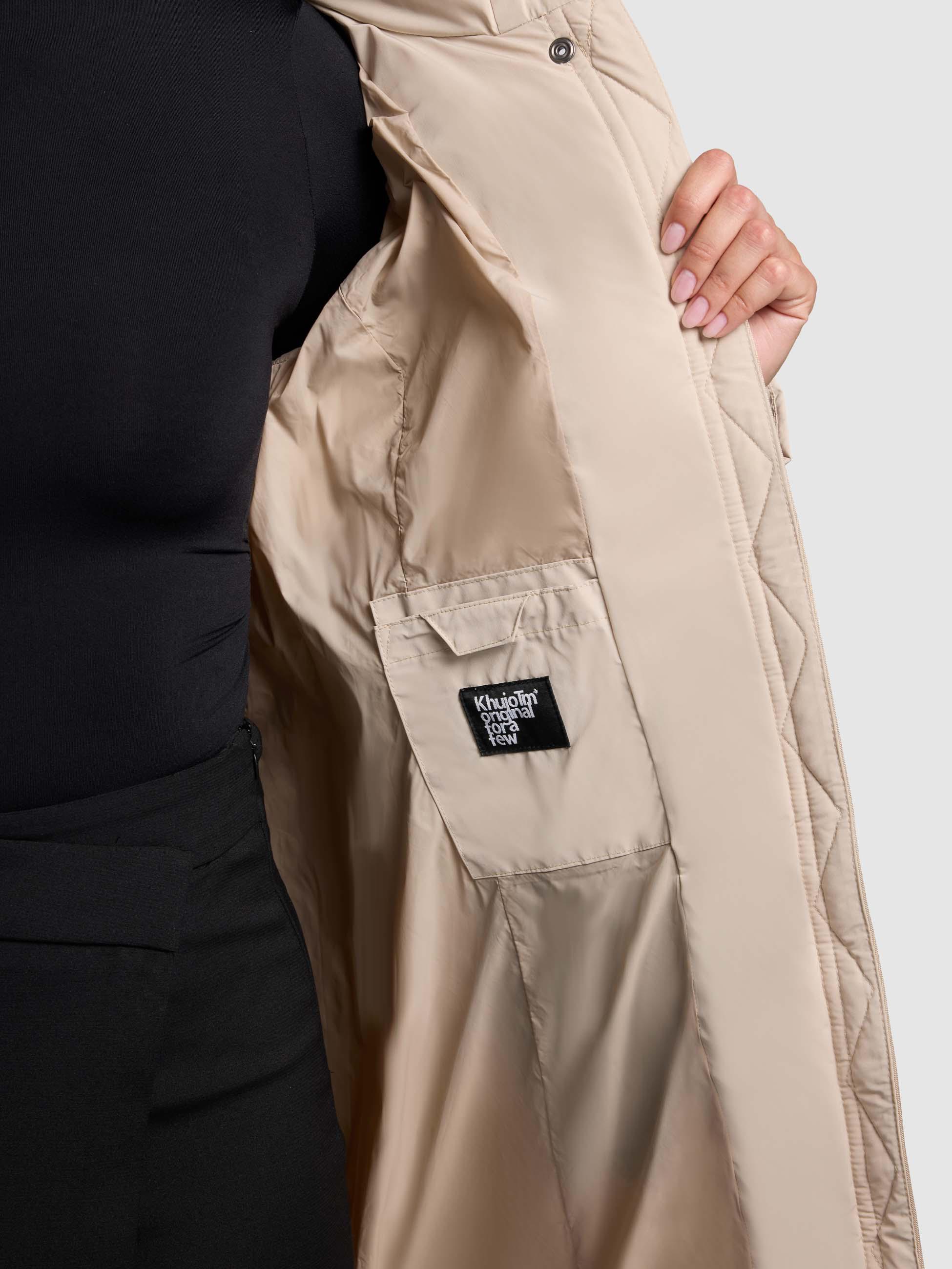 Warmer Steppmantel mit Kapuze Sensy-YM Feather Beige