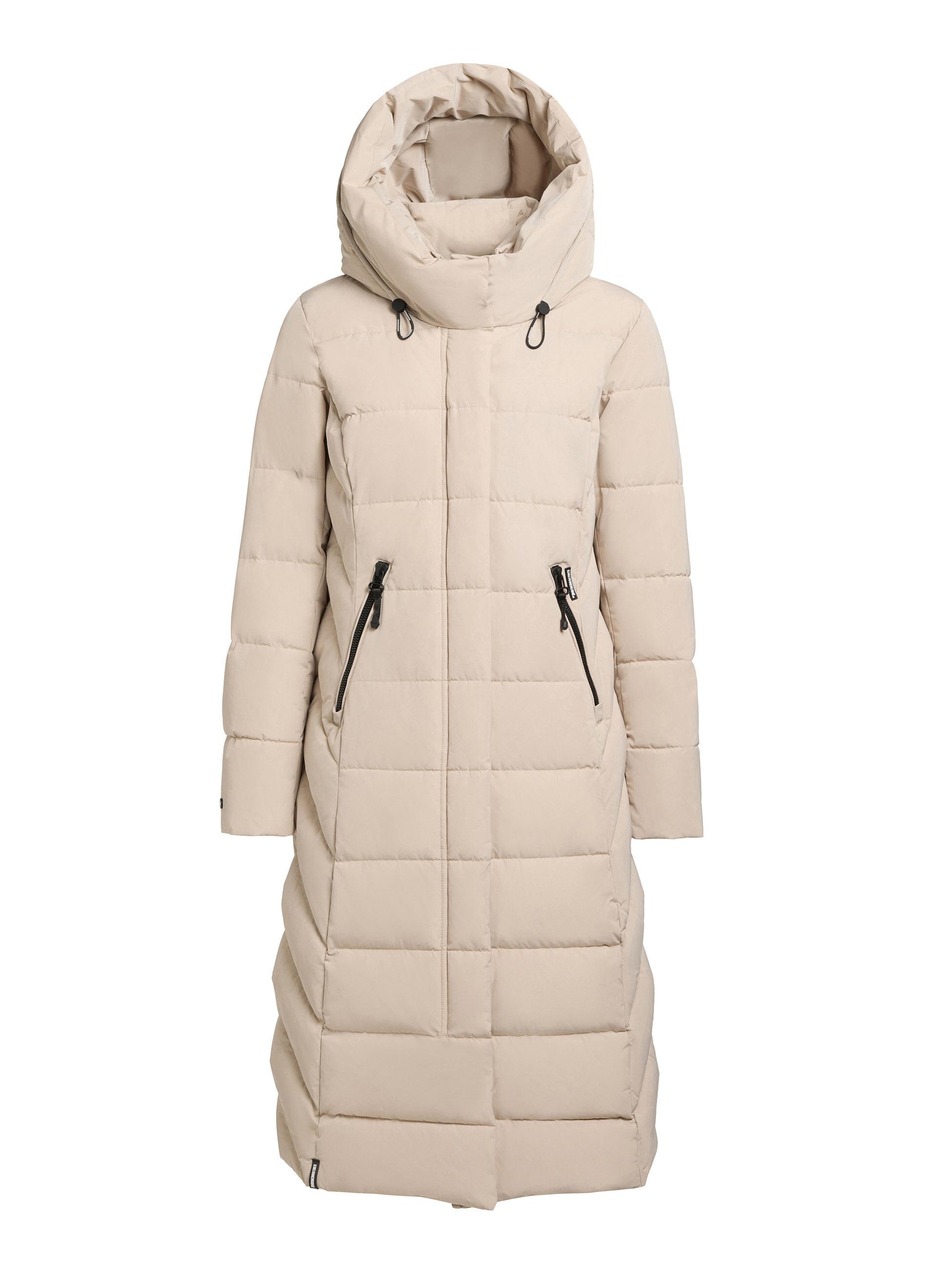 Warmer Steppmantel mit Kapuze Sensy-YM Feather Beige