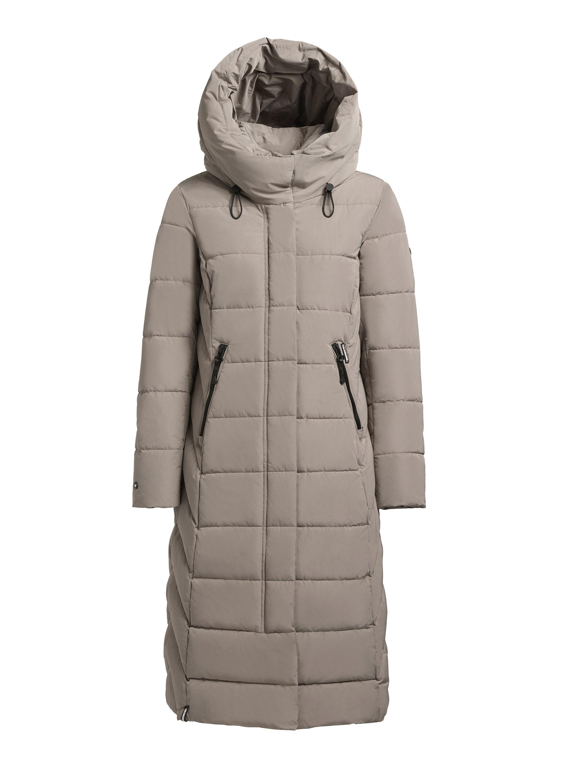Warmer Steppmantel mit Kapuze Sensy-YM Greige