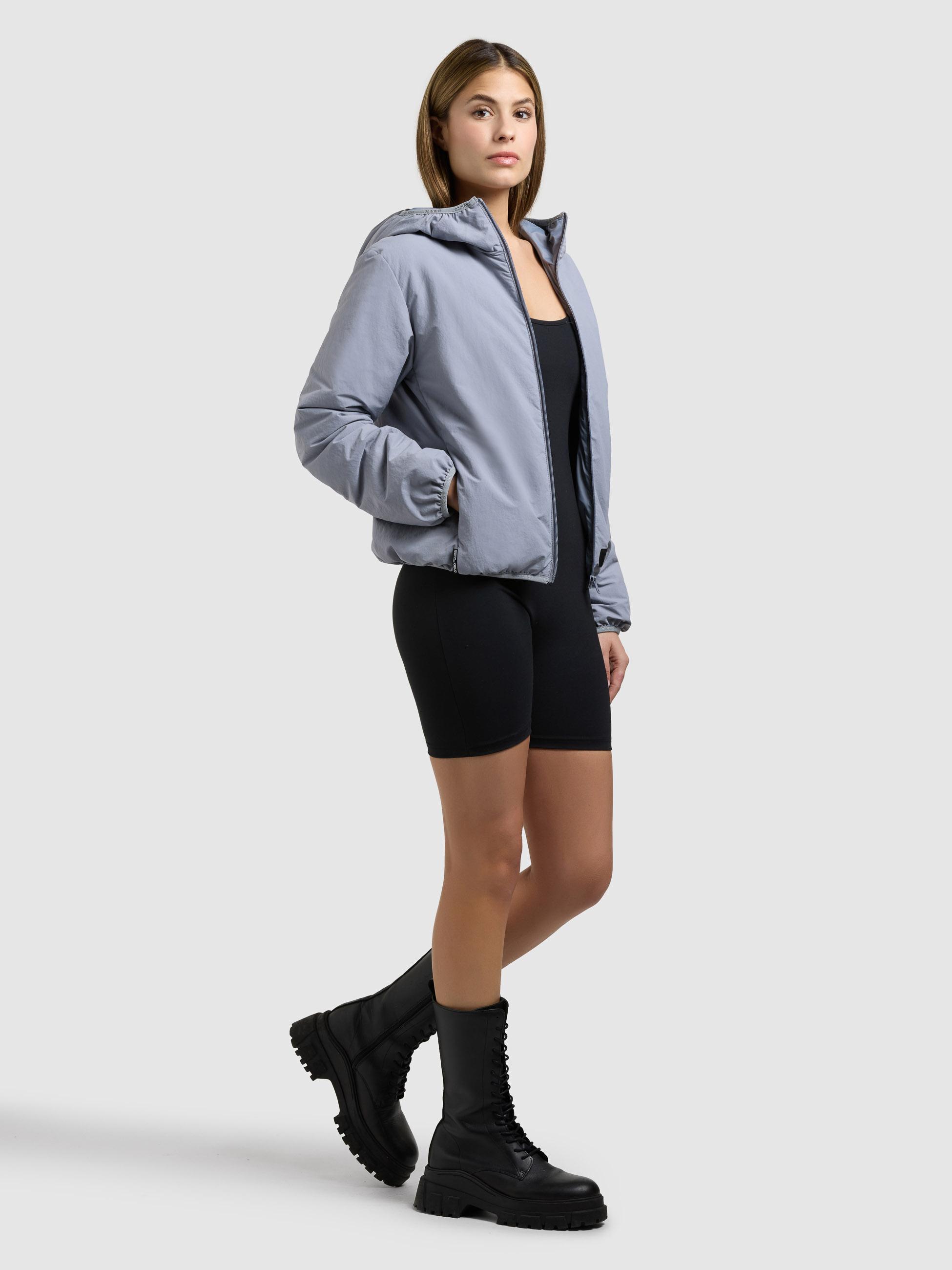 Packbare Übergangsjacke mit Umhängetasche "Shelly2" Misty Blue
