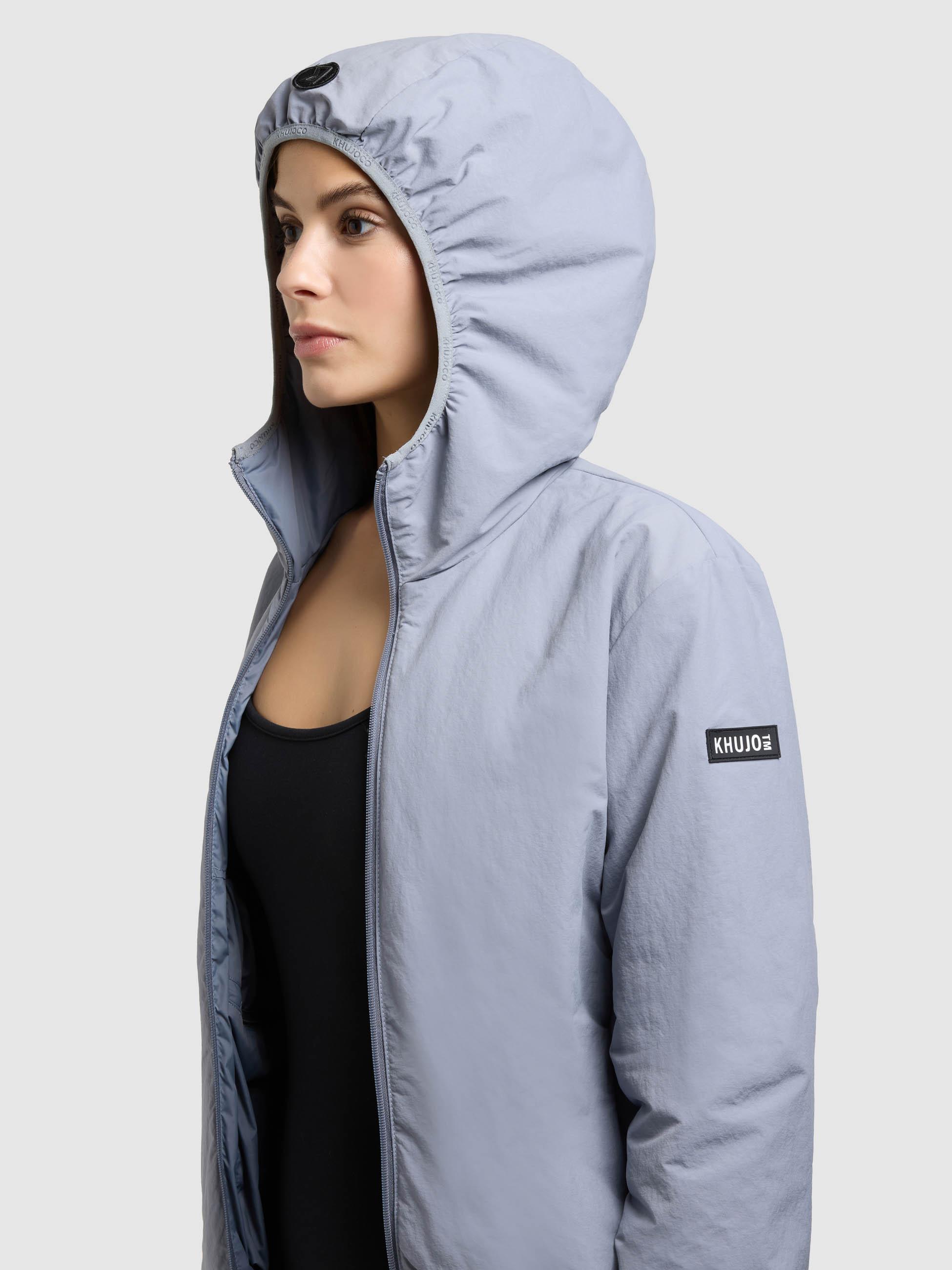 Packbare Übergangsjacke mit Umhängetasche "Shelly2" Misty Blue
