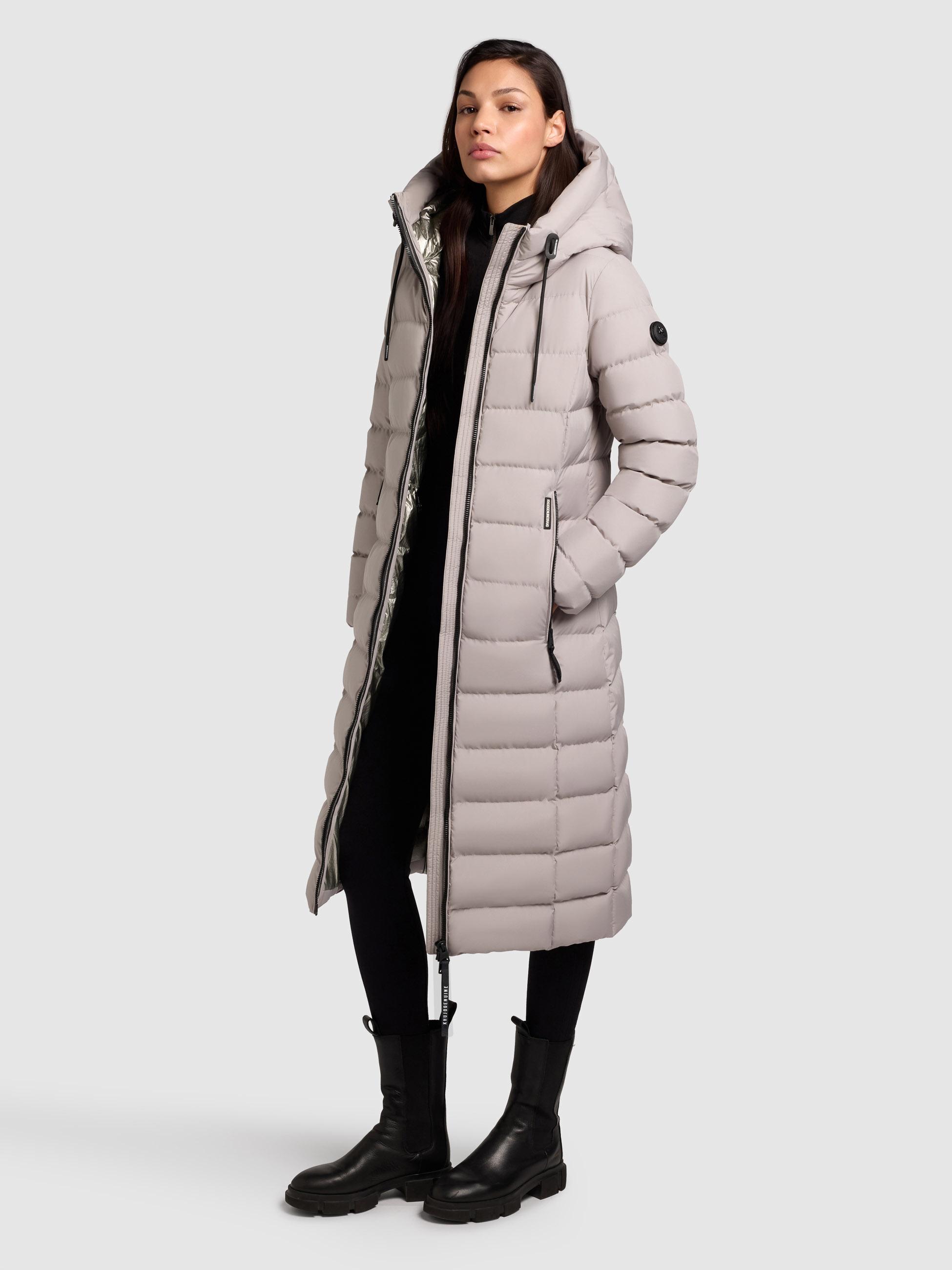Warmer Steppmantel mit Kapuze Simmie-YM Blizzard Grey