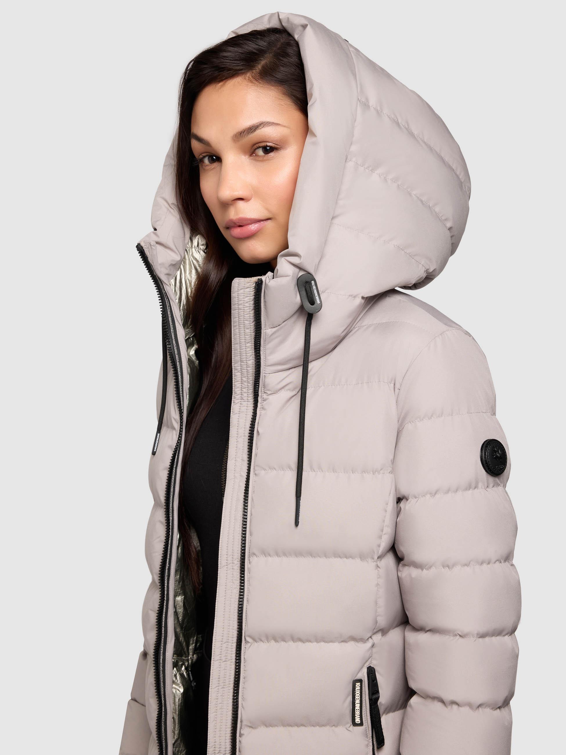 Warmer Steppmantel mit Kapuze Simmie-YM Blizzard Grey