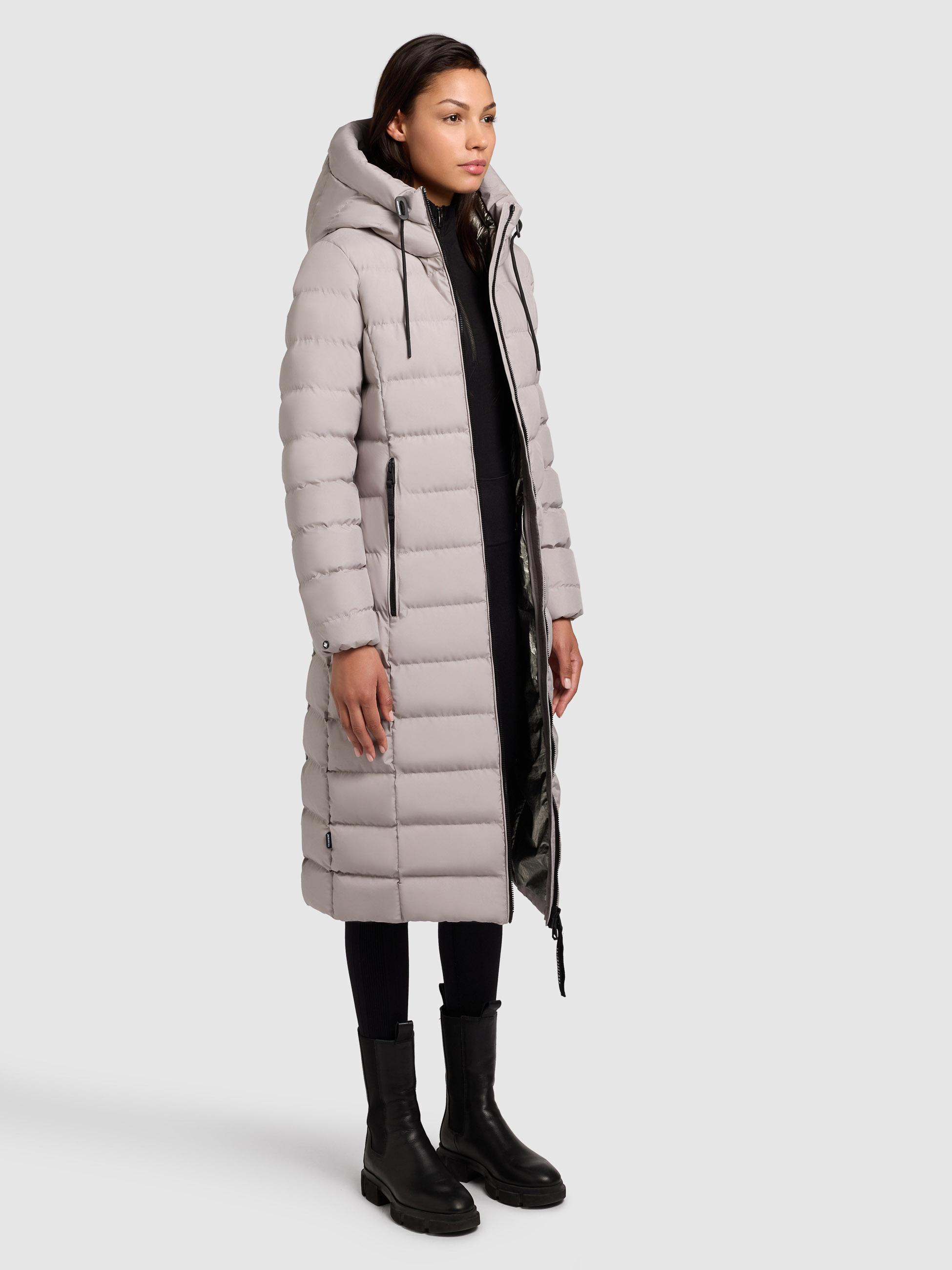 Warmer Steppmantel mit Kapuze Simmie-YM Blizzard Grey