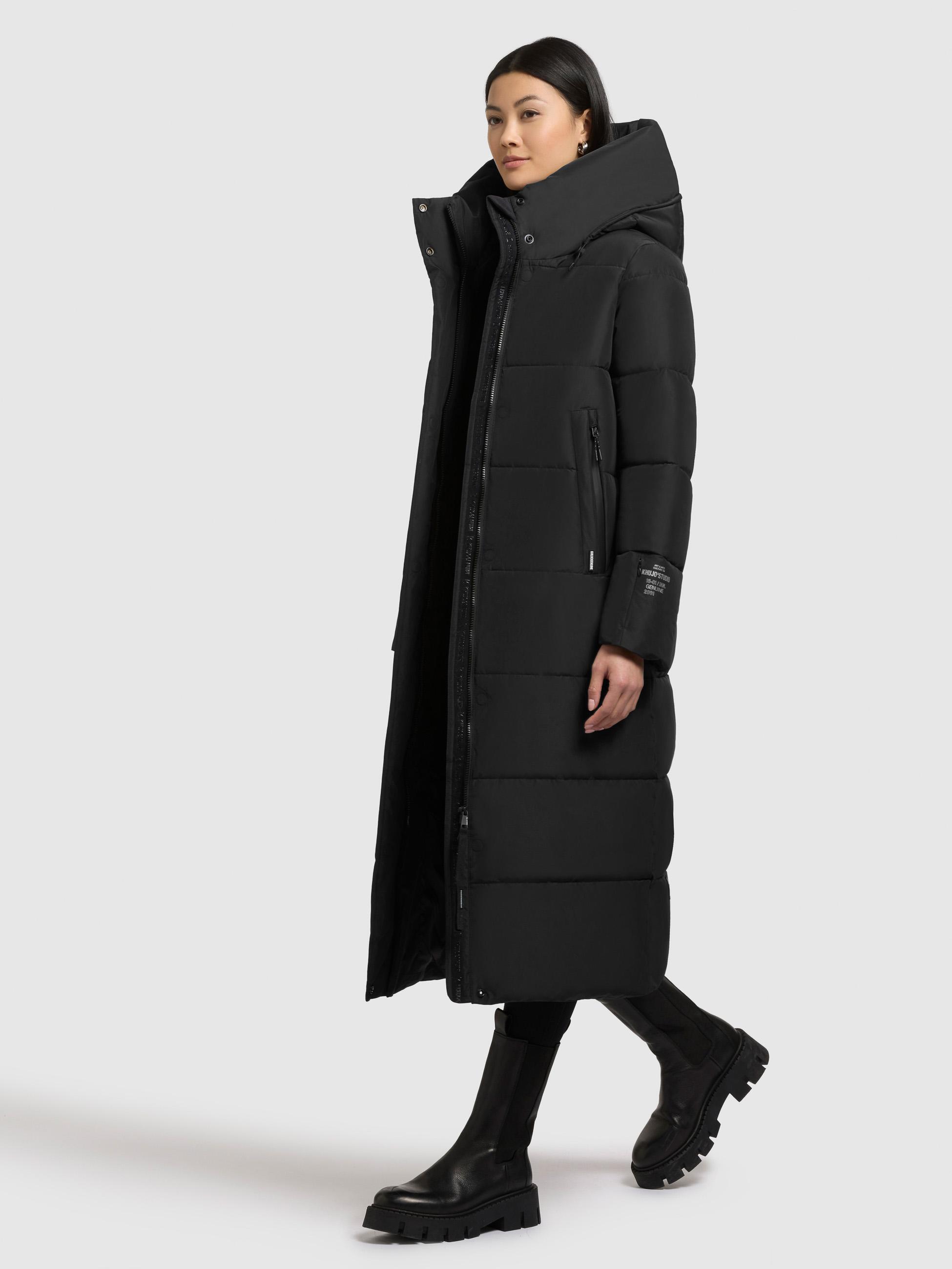 Wintermantel mit Kapuze "Soulani5 Matt" Black