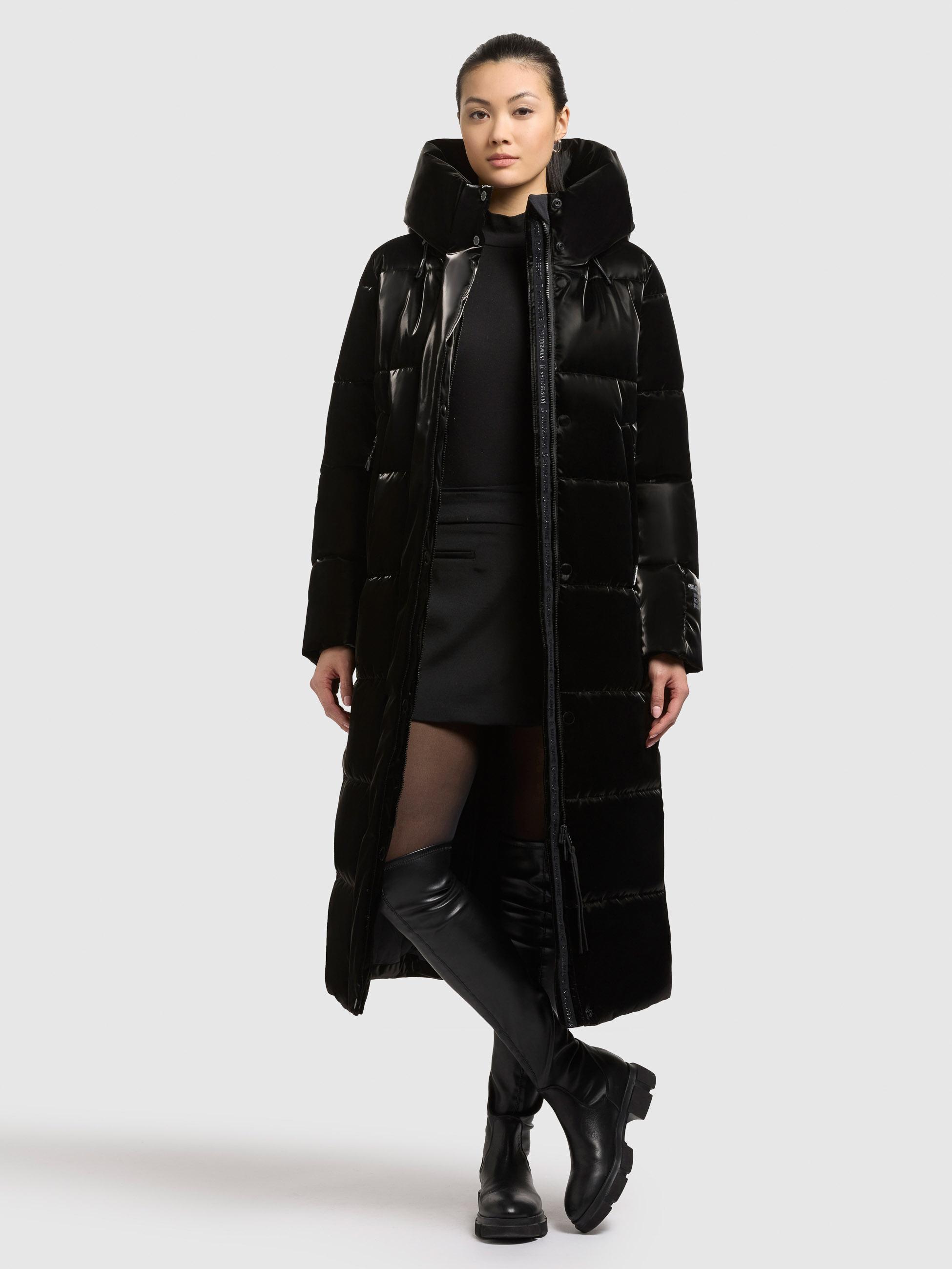 Wintermantel mit Kapuze "Soulani5 Shiny" Black