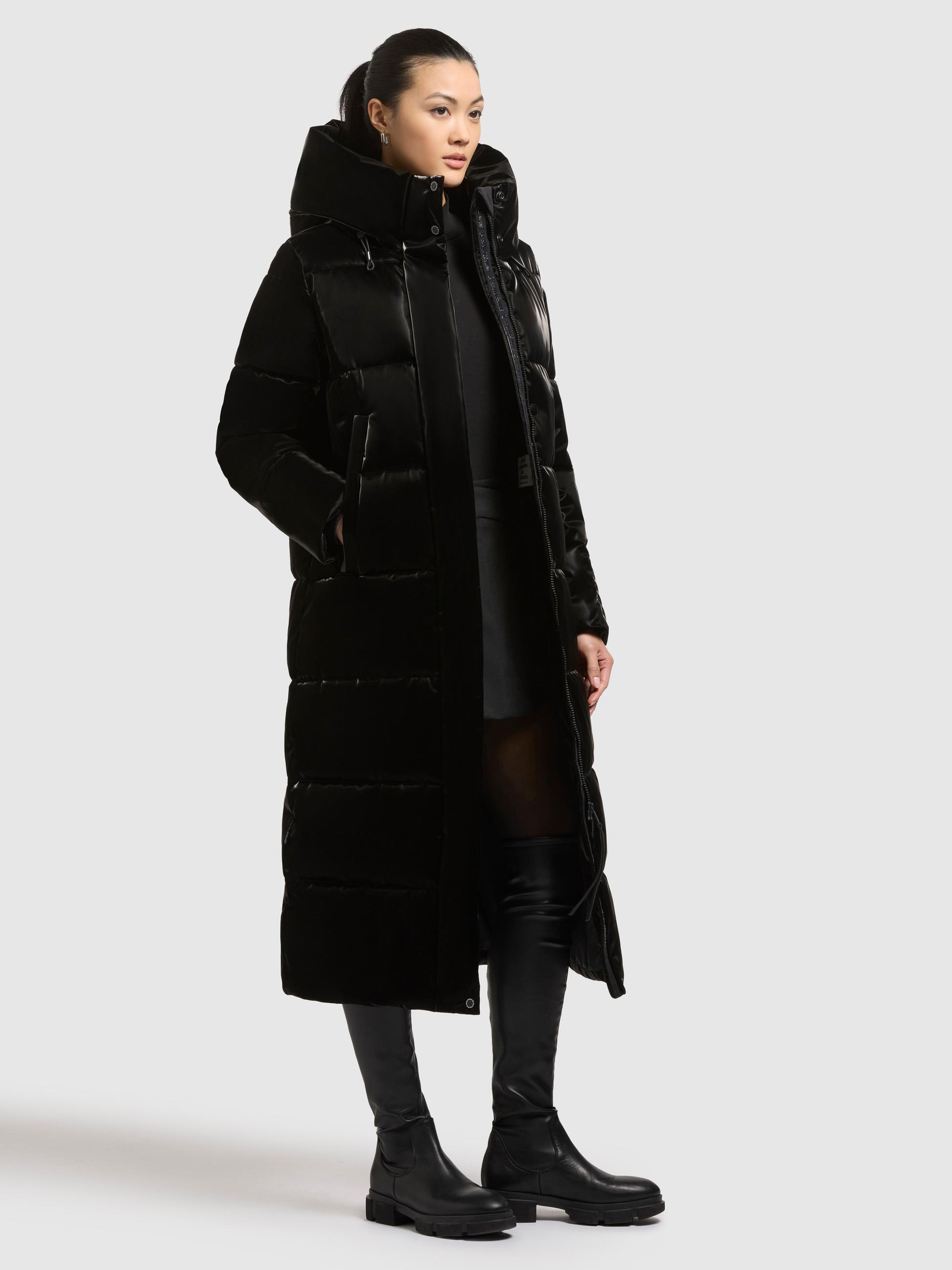 Wintermantel mit Kapuze "Soulani5 Shiny" Black