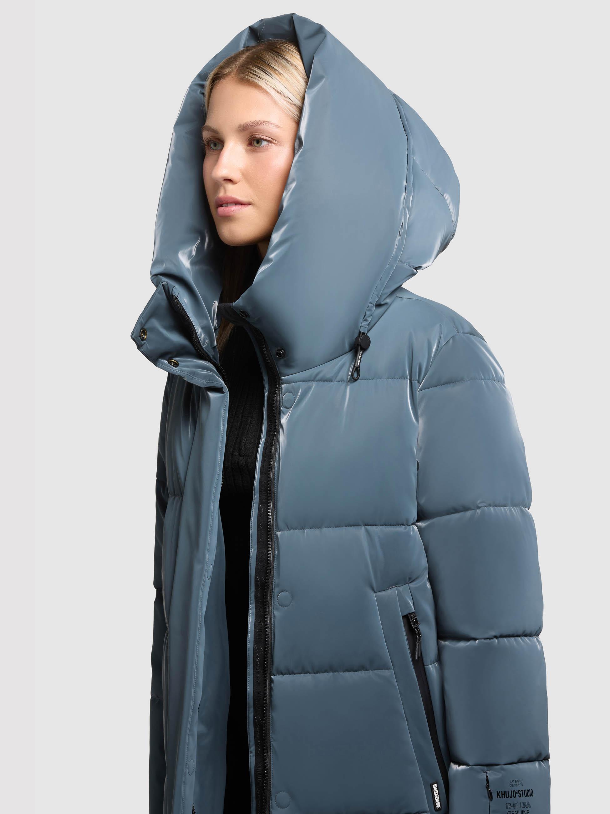 Wintermantel mit Kapuze "Soulani5 Shiny" Dim Blue