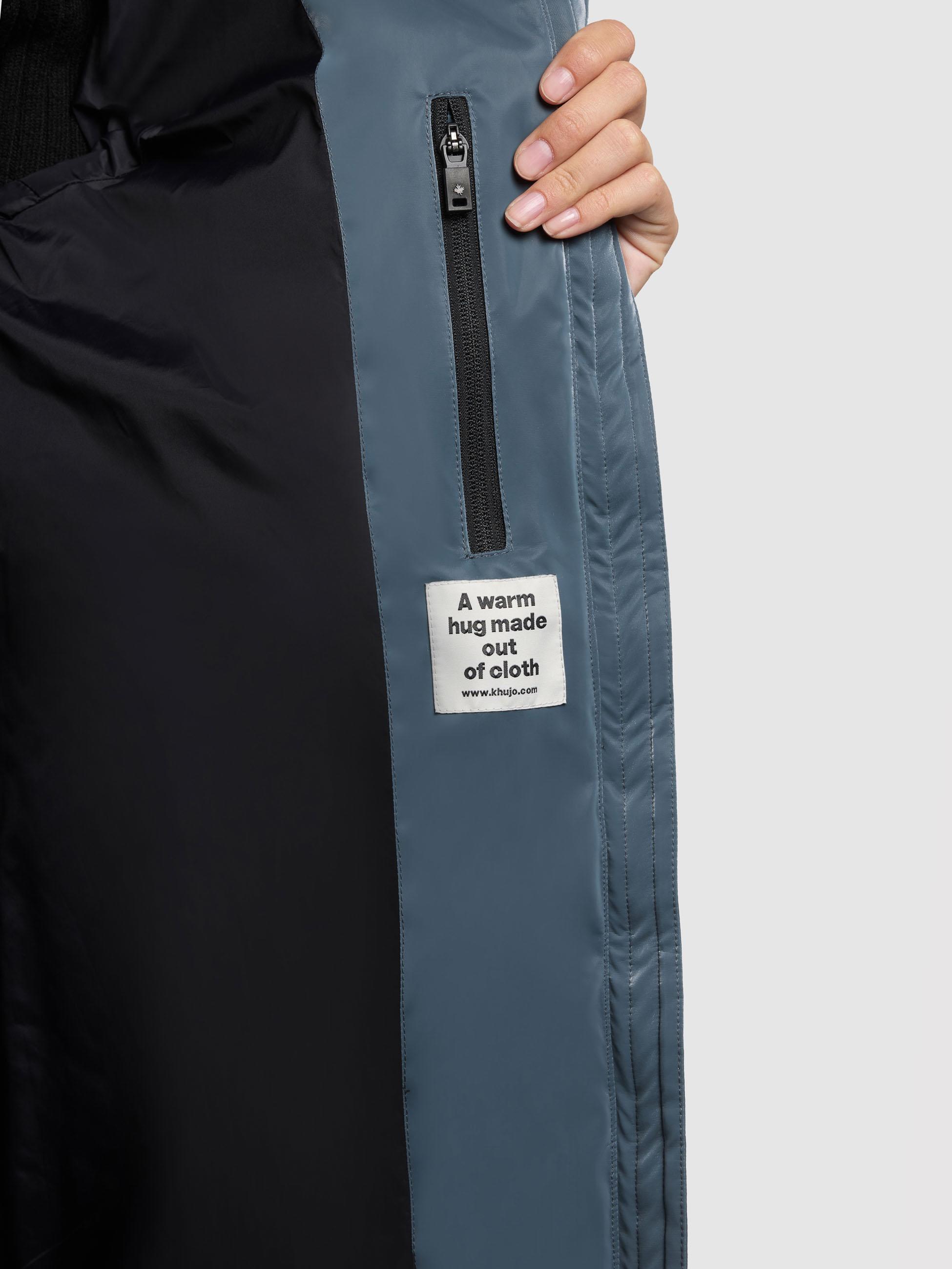 Wintermantel mit Kapuze "Soulani5 Shiny" Dim Blue