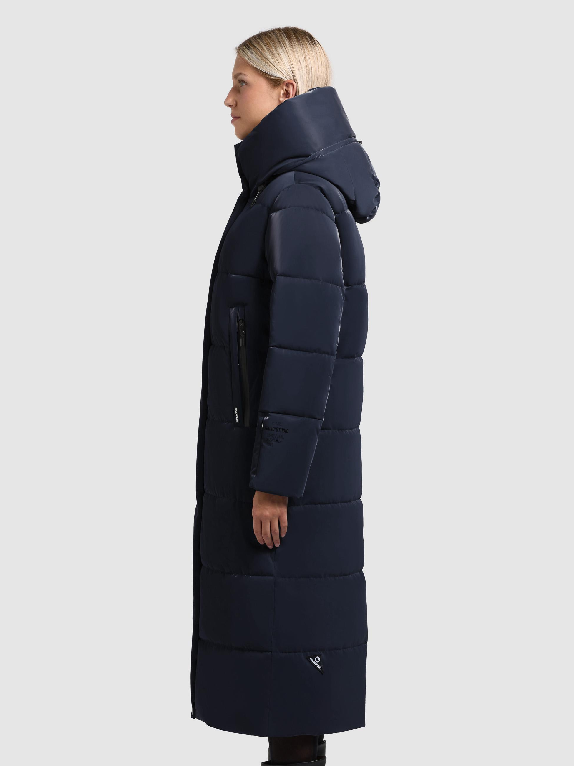 Wintermantel mit Kapuze "Soulani5 Shiny" Midnight Blue