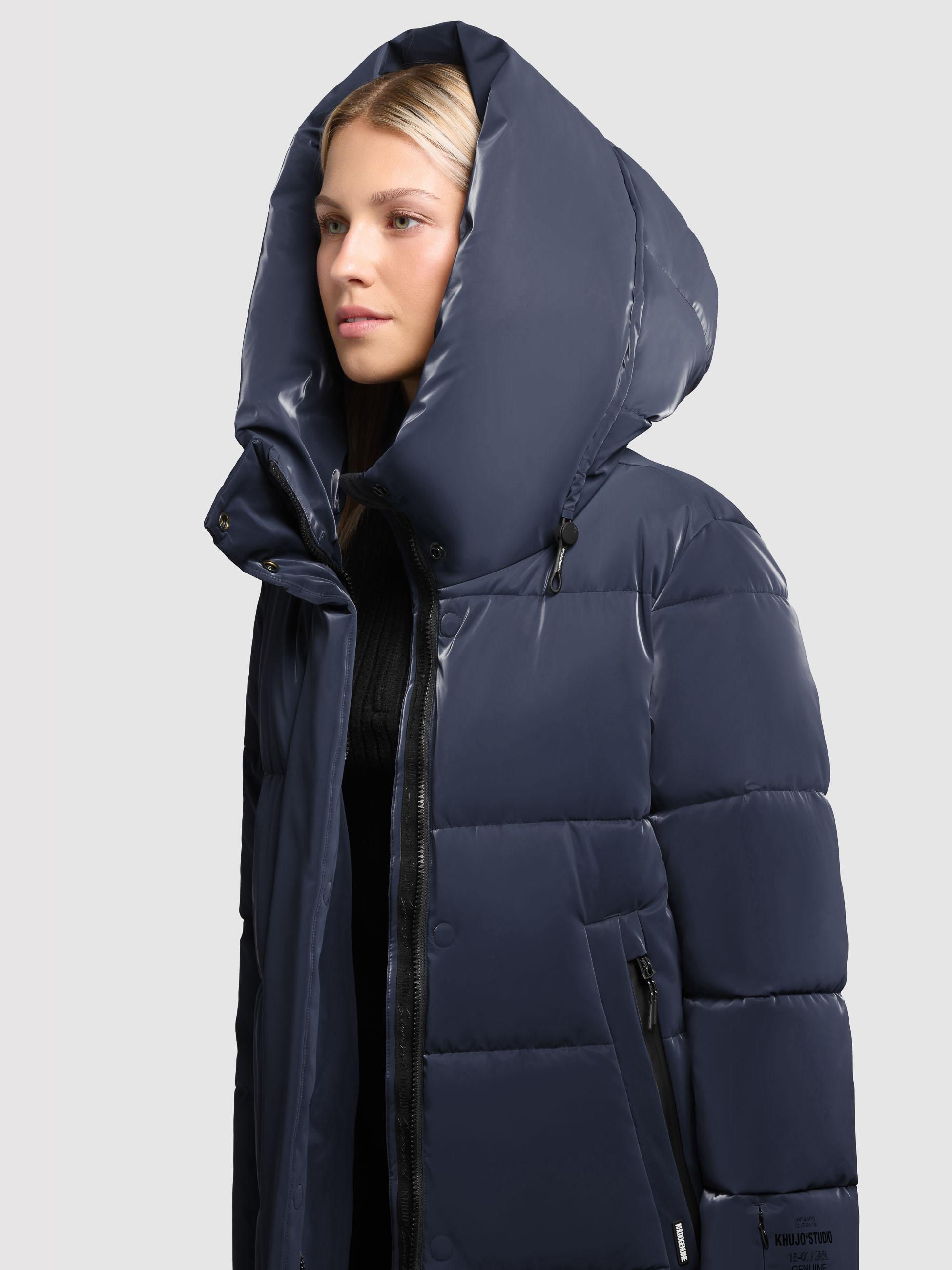Wintermantel mit Kapuze "Soulani5 Shiny" Midnight Blue