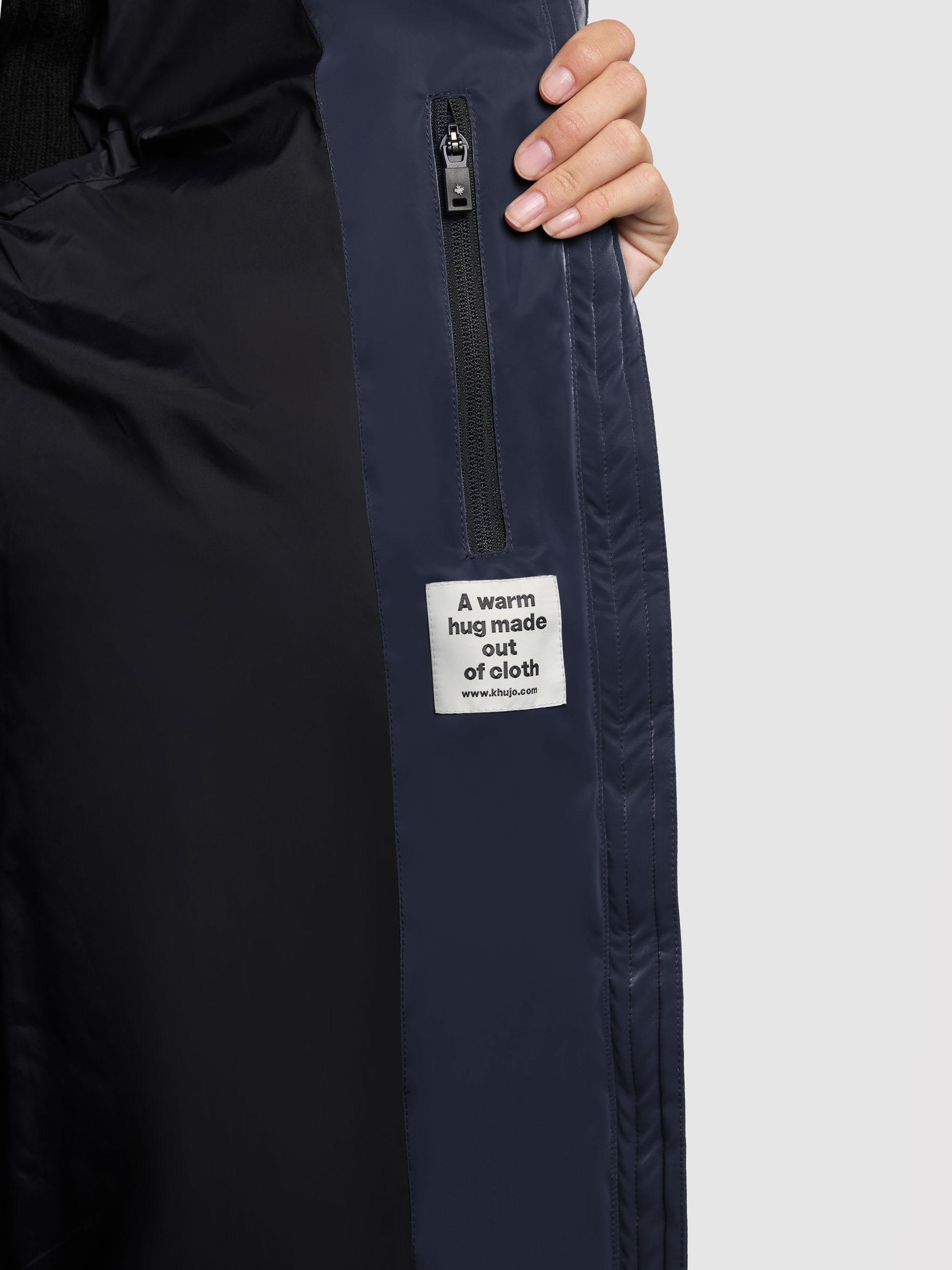 Wintermantel mit Kapuze "Soulani5 Shiny" Midnight Blue