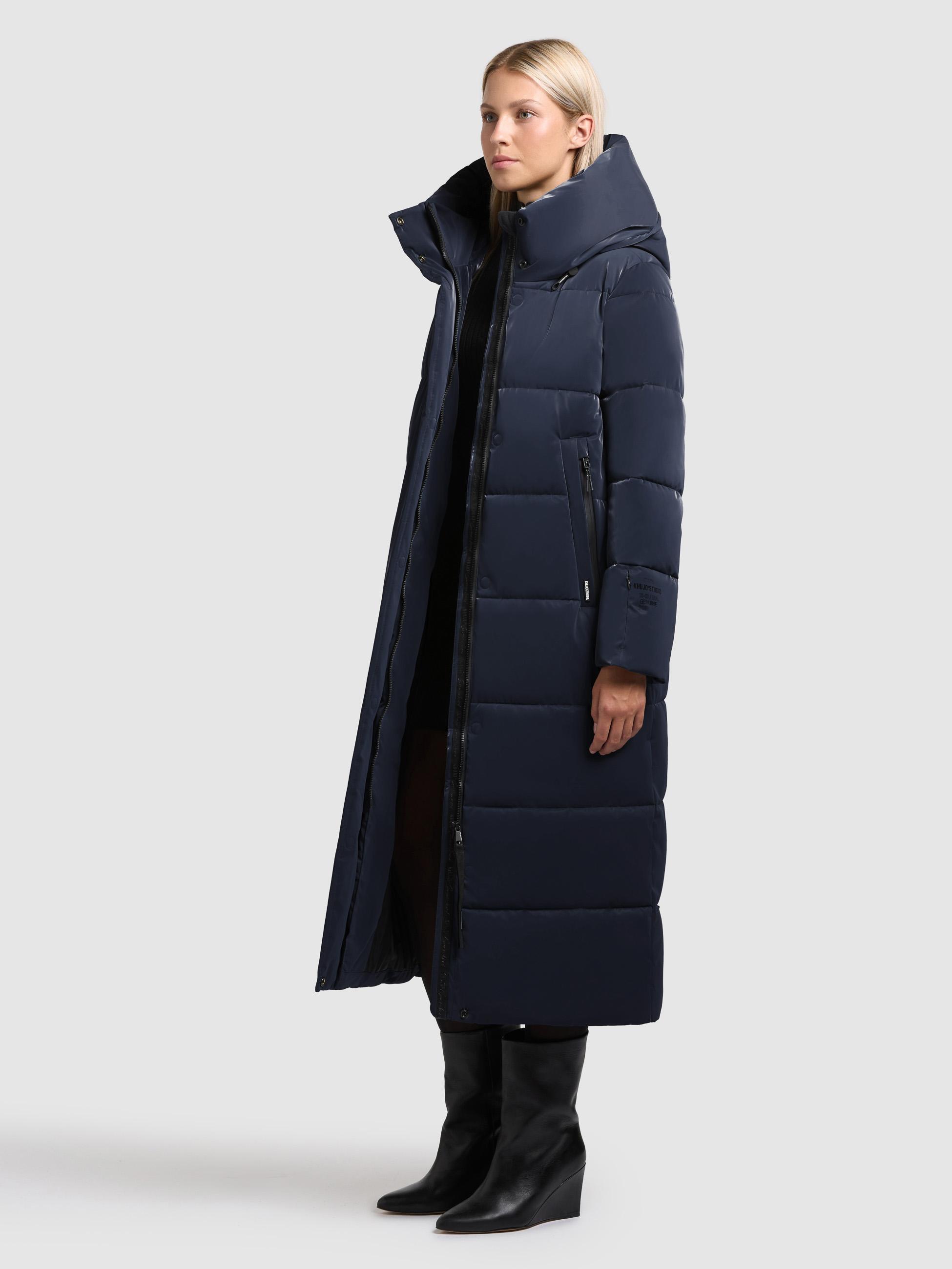 Wintermantel mit Kapuze "Soulani5 Shiny" Midnight Blue