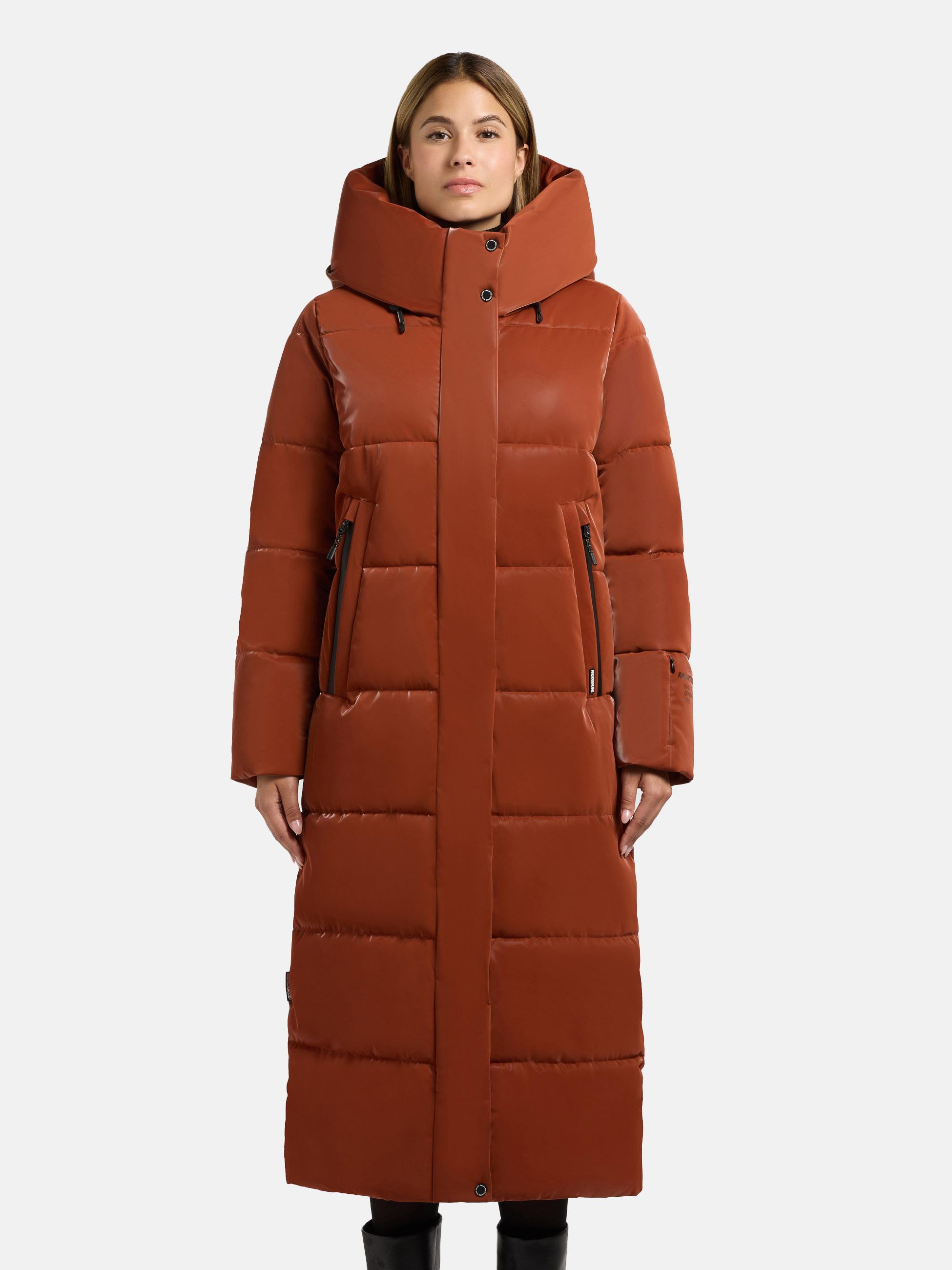 Wintermantel mit Kapuze "Soulani5 Shiny" Sienna Brown