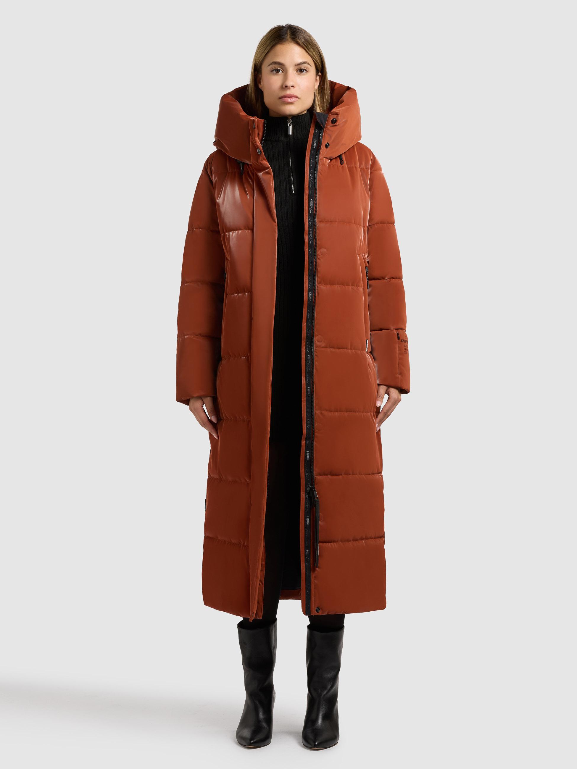 Wintermantel mit Kapuze "Soulani5 Shiny" Sienna Brown