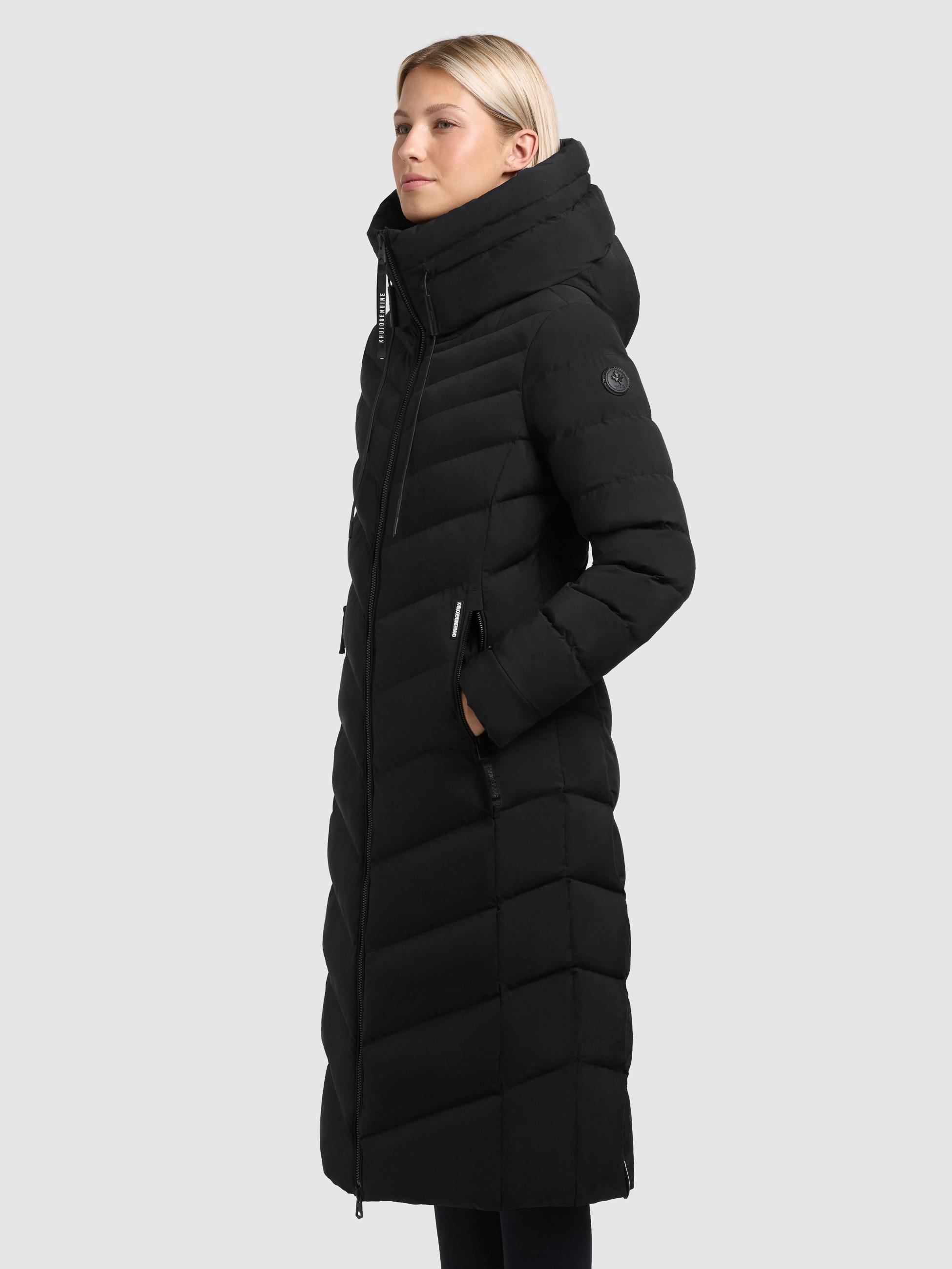 Winter Steppmantel mit Kapuze Stoane2 Black