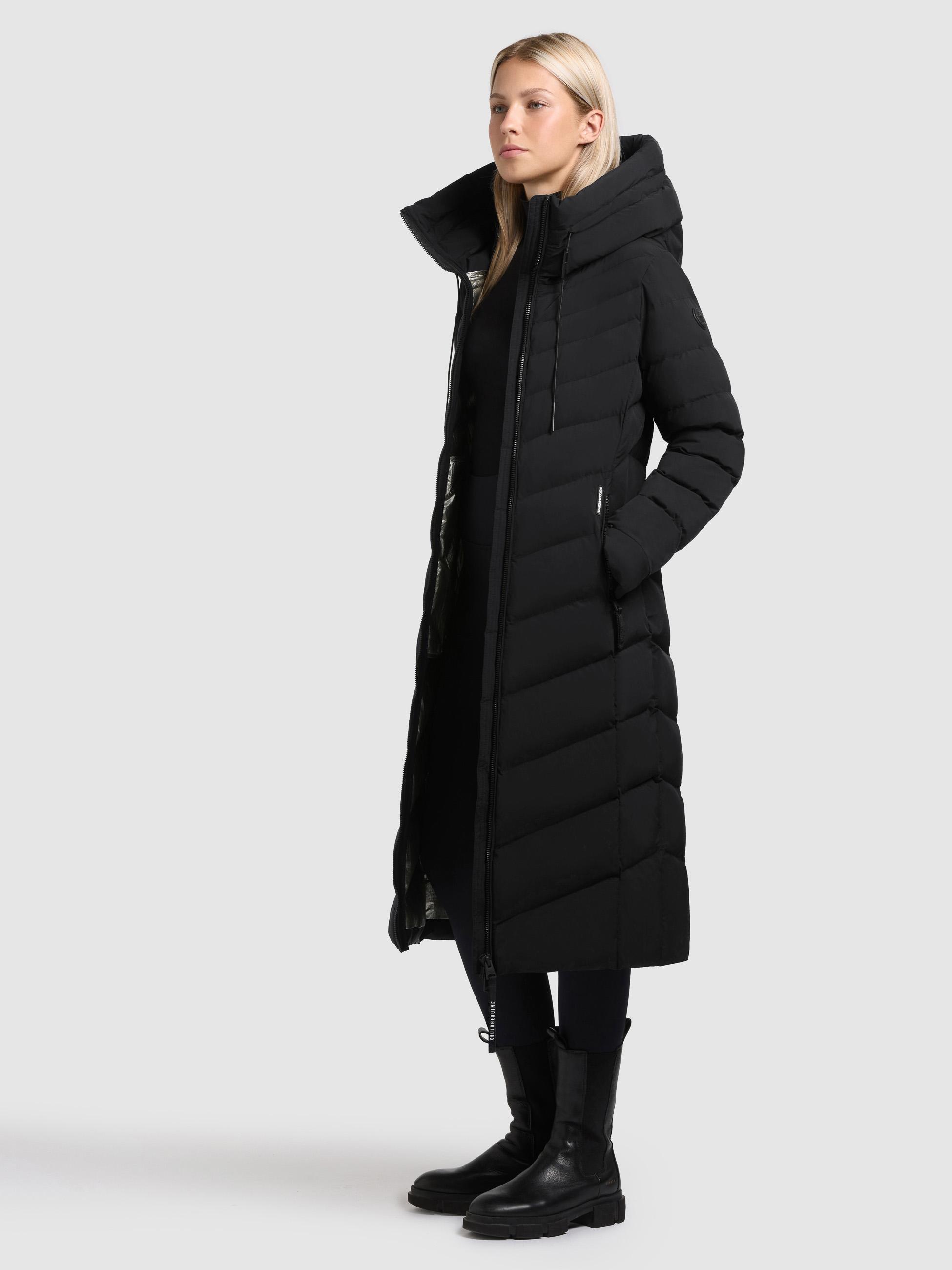 Winter Steppmantel mit Kapuze Stoane2 Black