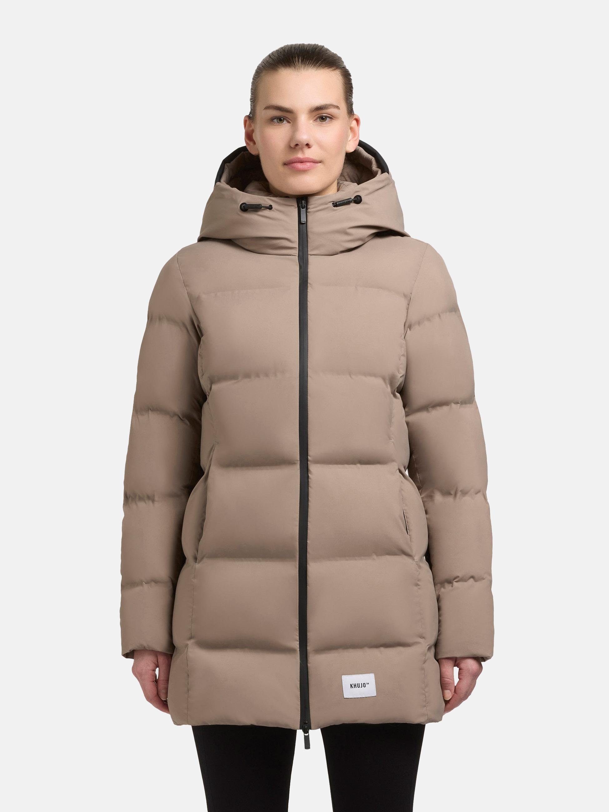 Winter Kurzmantel mit Kapuze "Tanare4" Greige
