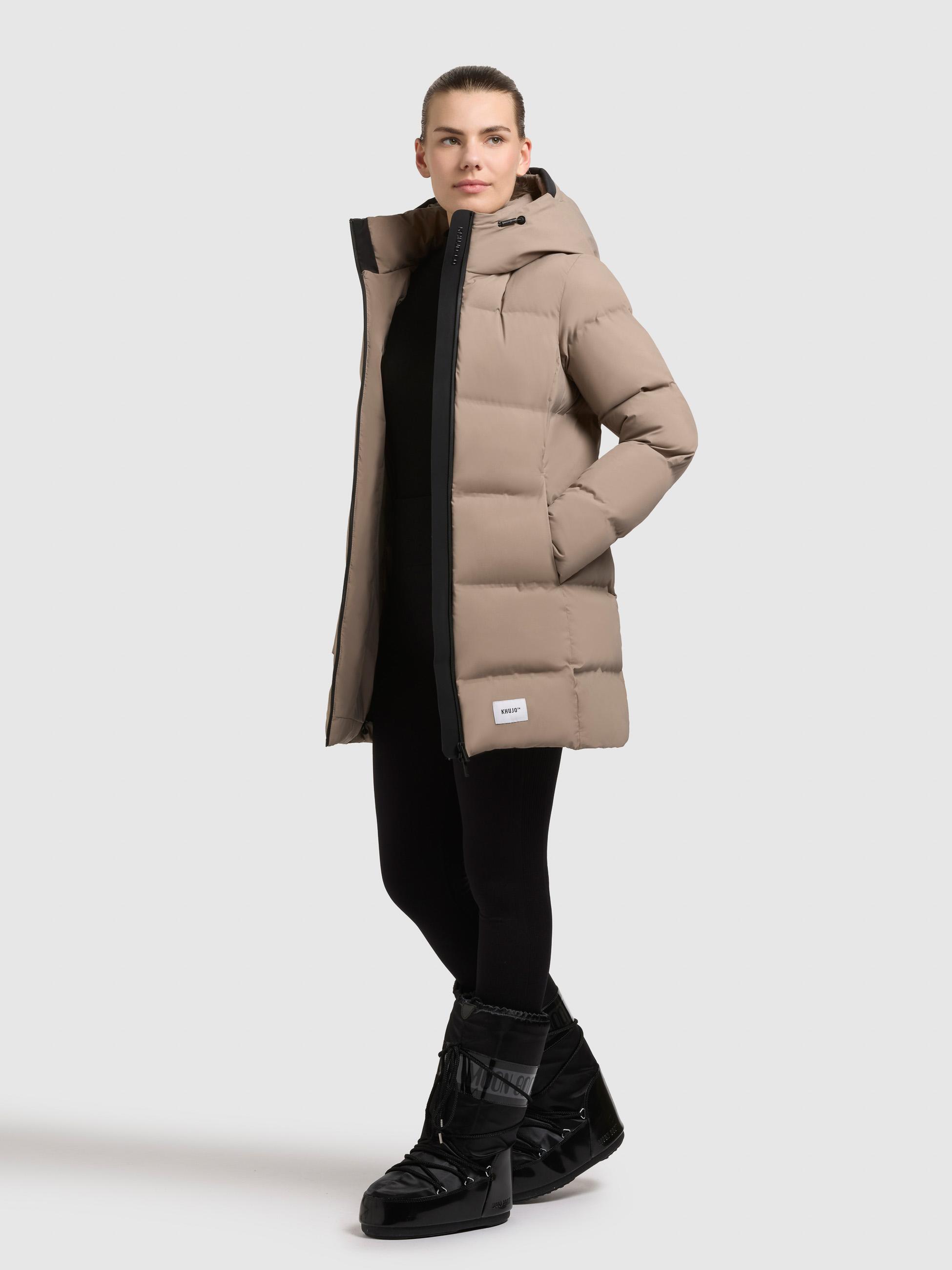 Winter Kurzmantel mit Kapuze "Tanare4" Greige