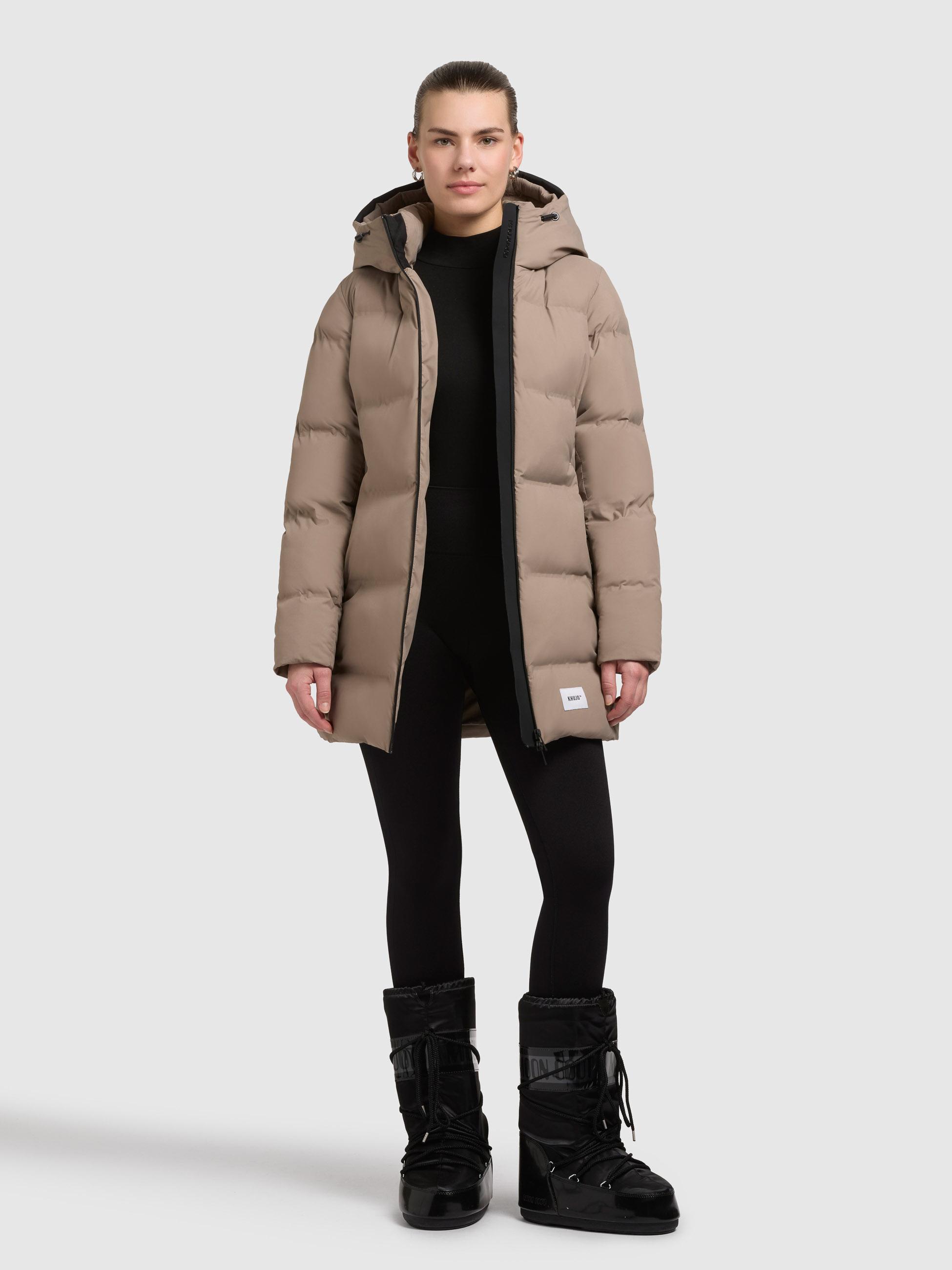 Winter Kurzmantel mit Kapuze "Tanare4" Greige