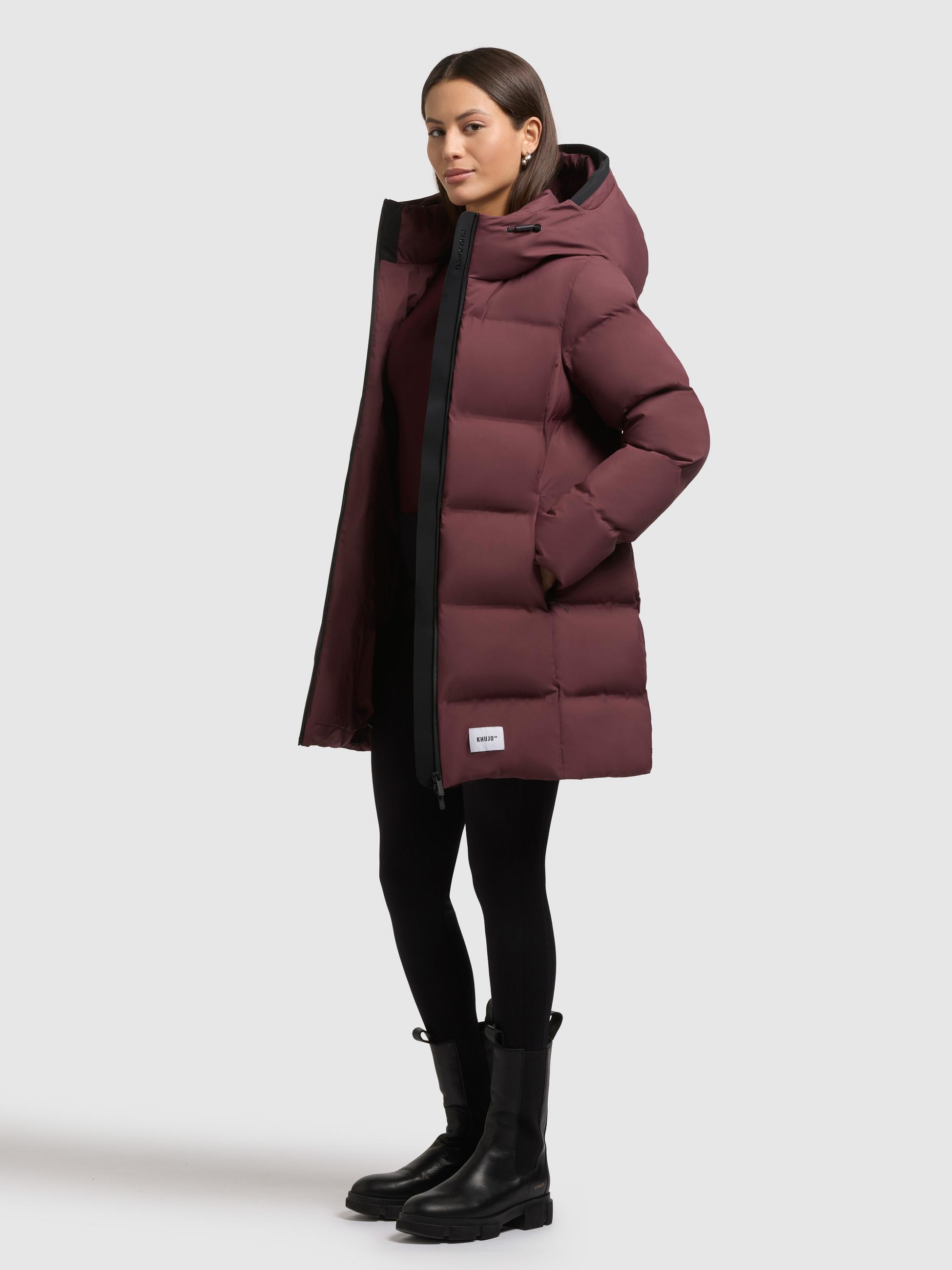 Winter Kurzmantel mit Kapuze "Tanare4" Moscato Red