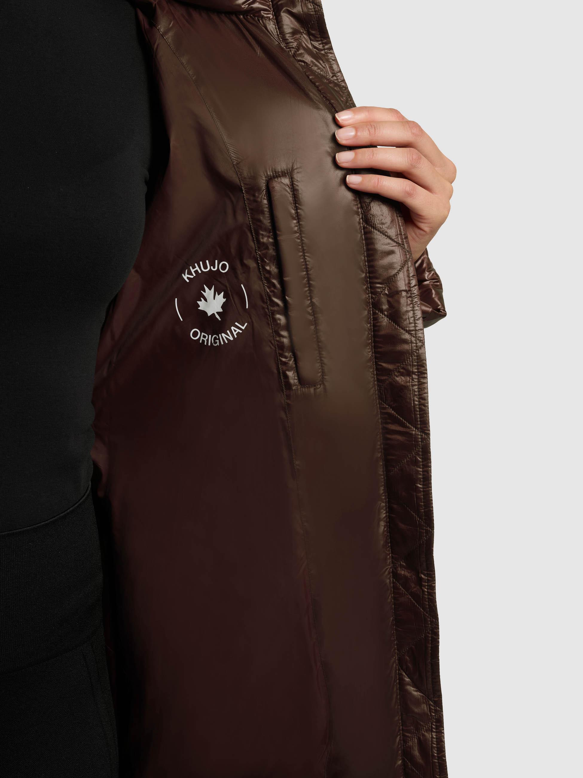 Extralanger Steppmantel mit seitlichen Gehschlitzen "Tonia" Copper Brown