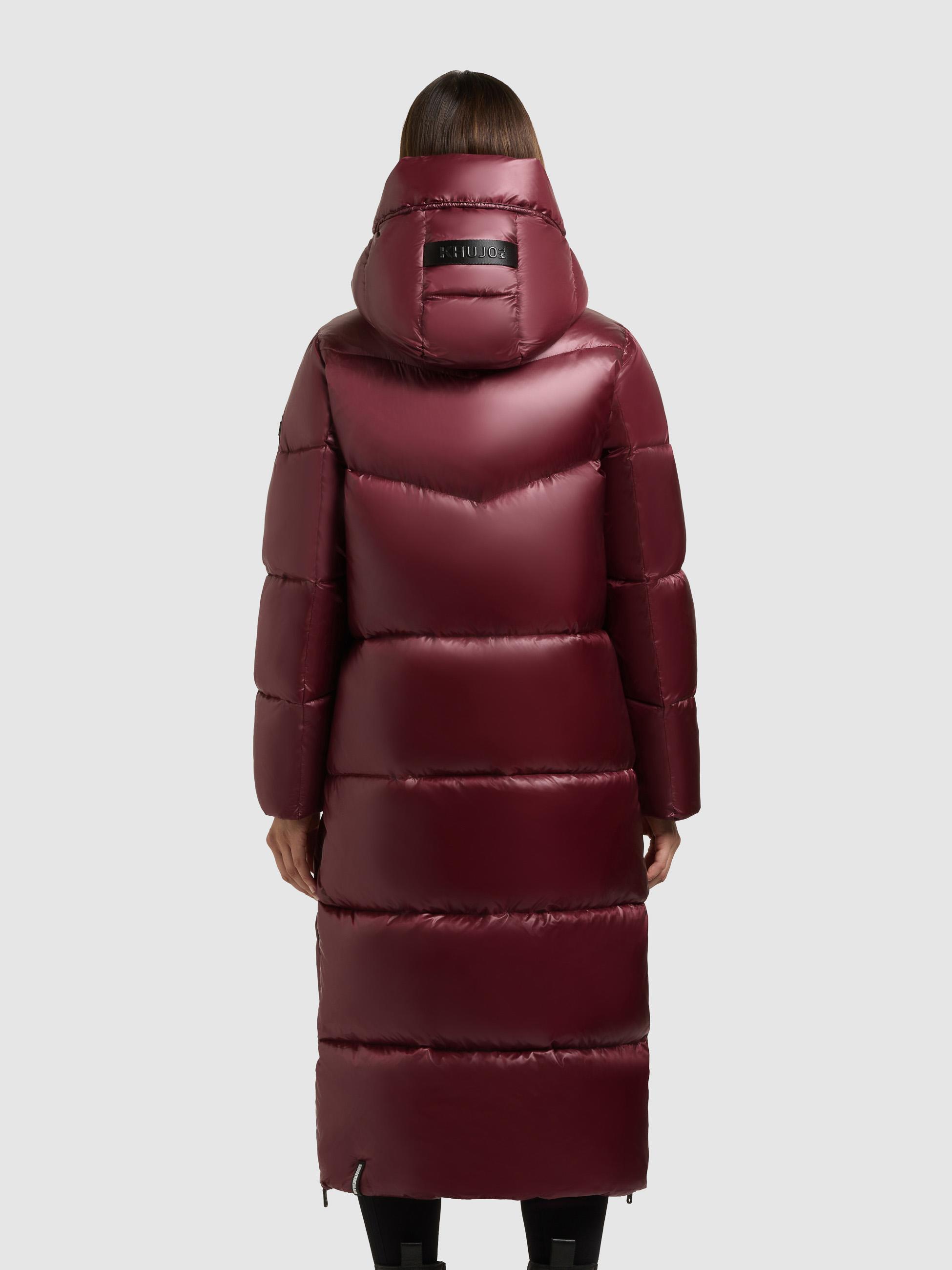 Extralanger Steppmantel mit seitlichen Gehschlitzen "Tonia" Mahagoni Red