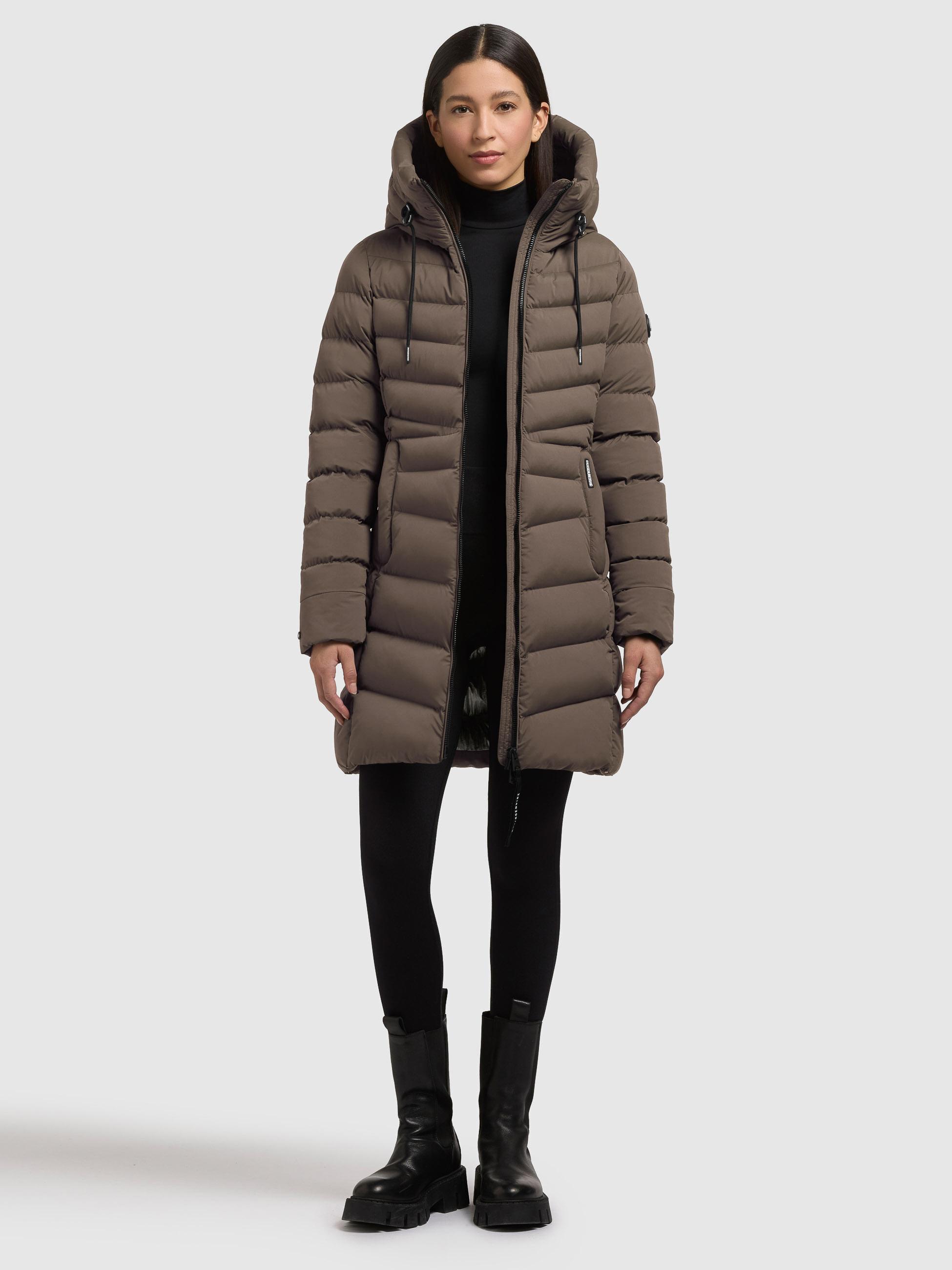 Winter Steppmantel mit großer Kapuze "Tuhani5" Dull Green