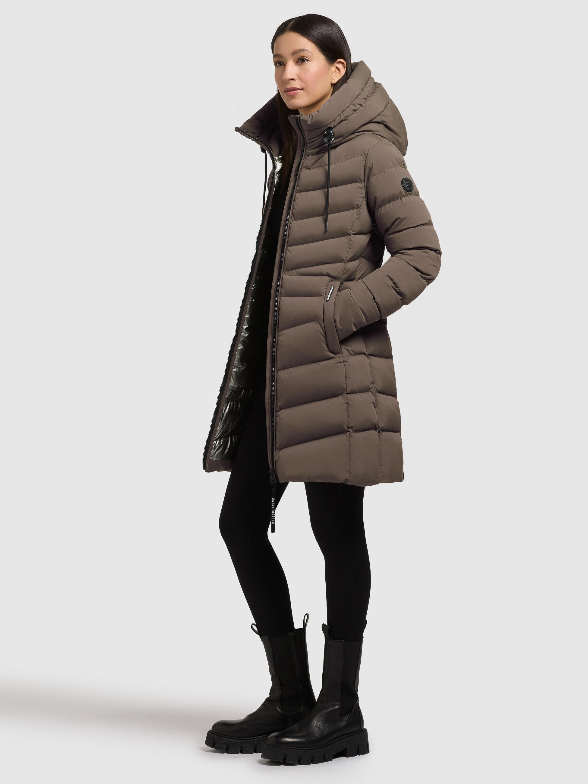 Winter Steppmantel mit großer Kapuze "Tuhani5" Dull Green