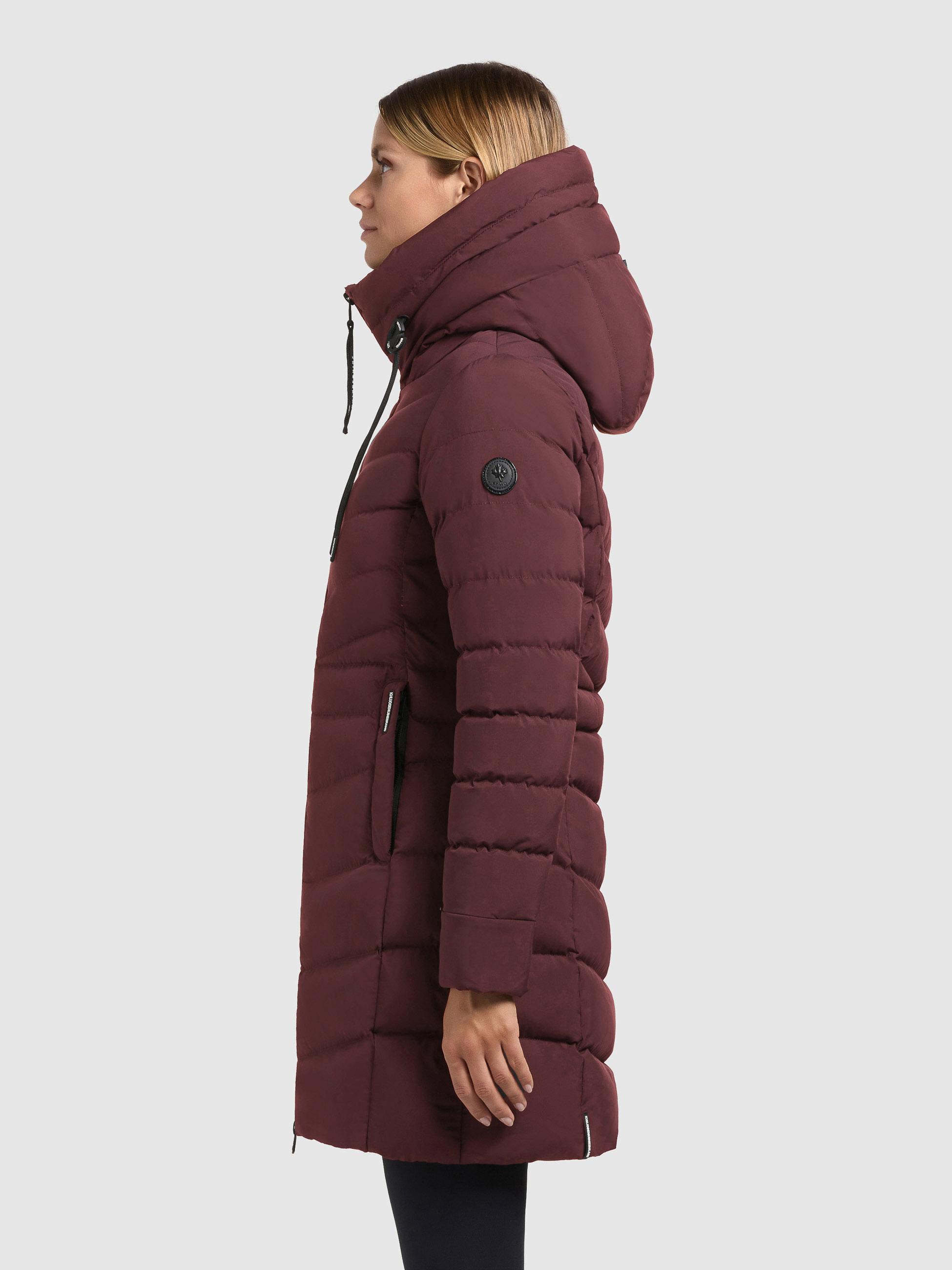 Winter Steppmantel mit großer Kapuze "Tuhani5" Moscato Red