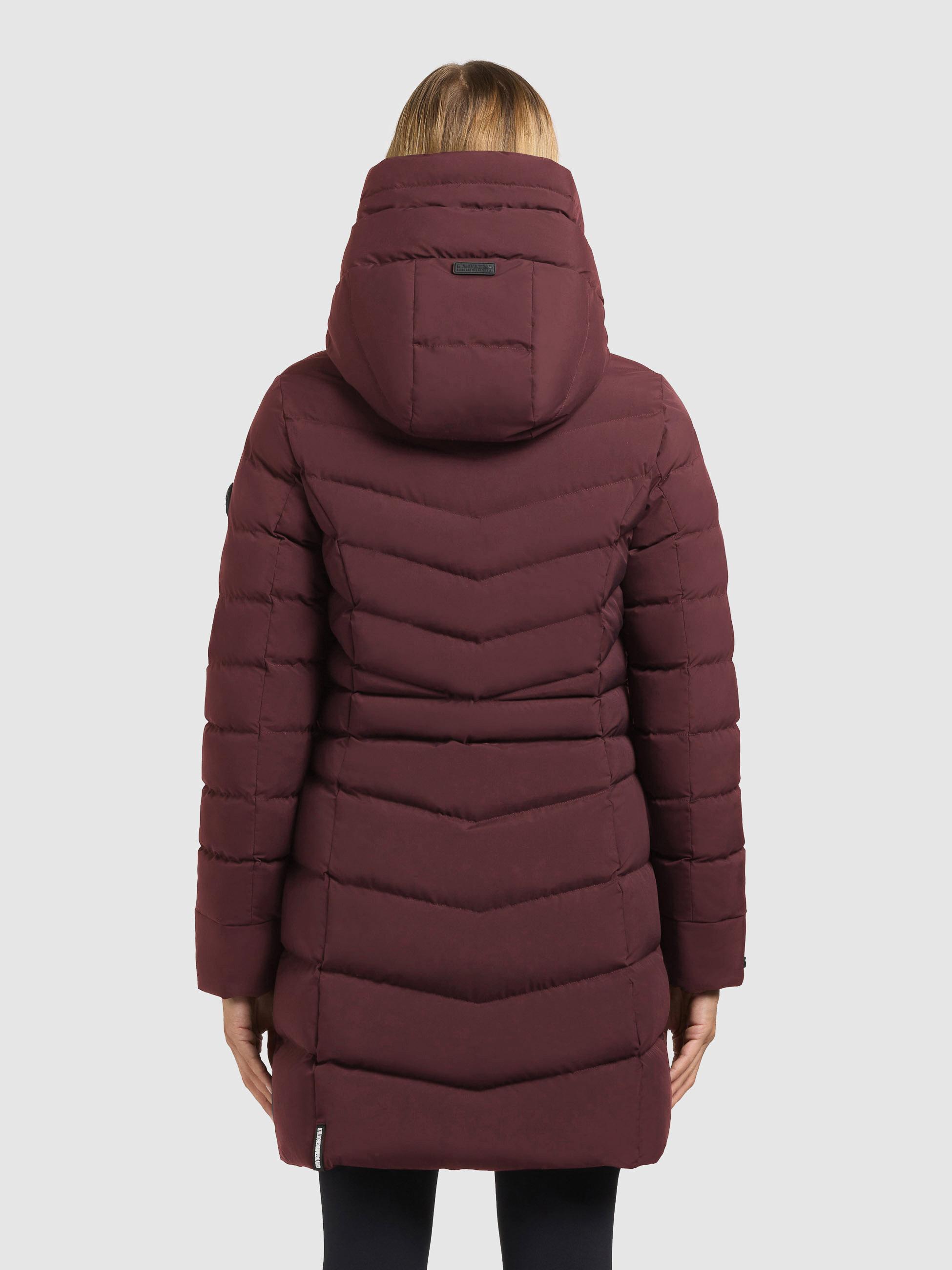 Winter Steppmantel mit großer Kapuze "Tuhani5" Moscato Red