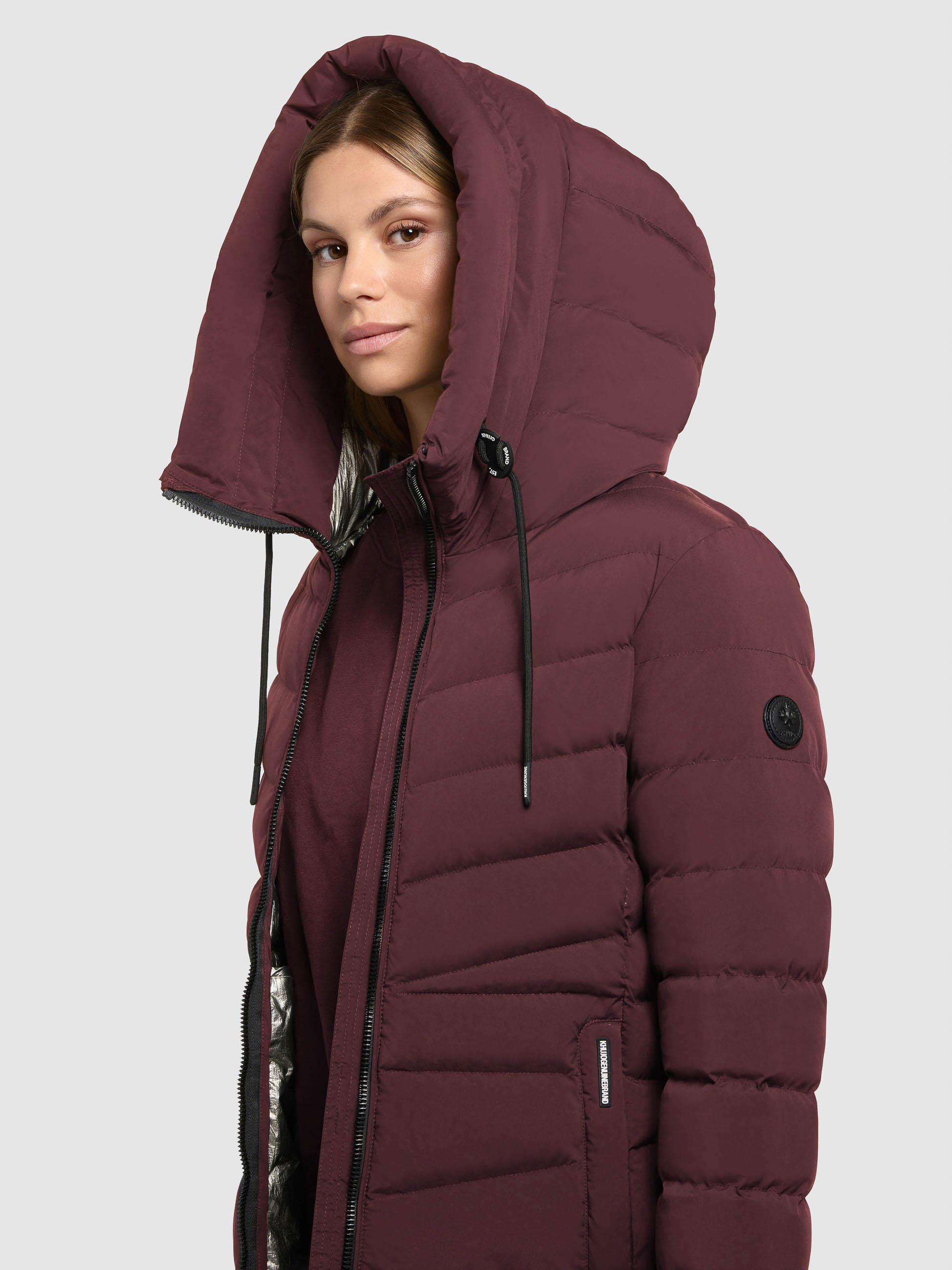 Winter Steppmantel mit großer Kapuze "Tuhani5" Moscato Red