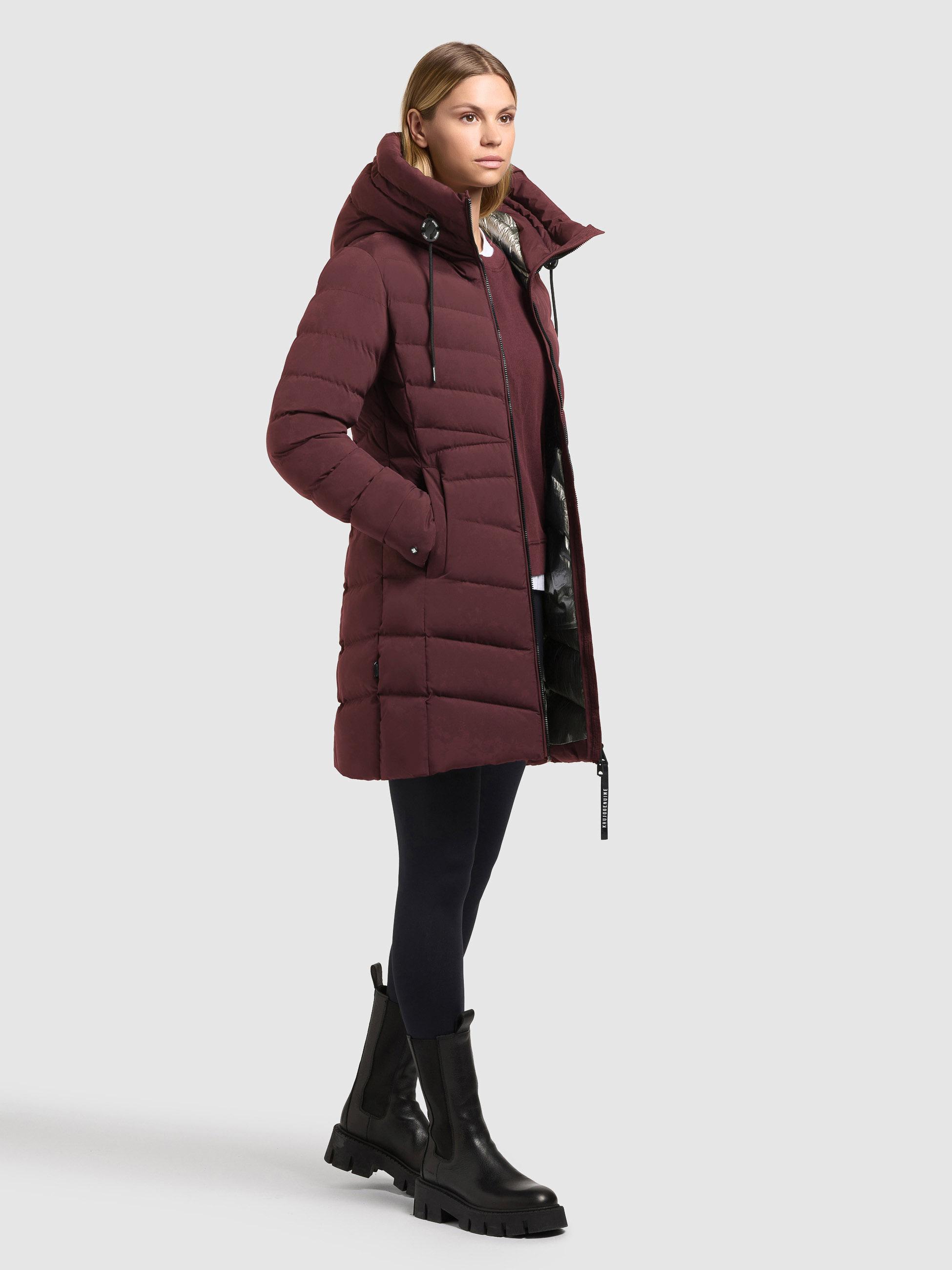 Winter Steppmantel mit großer Kapuze "Tuhani5" Moscato Red