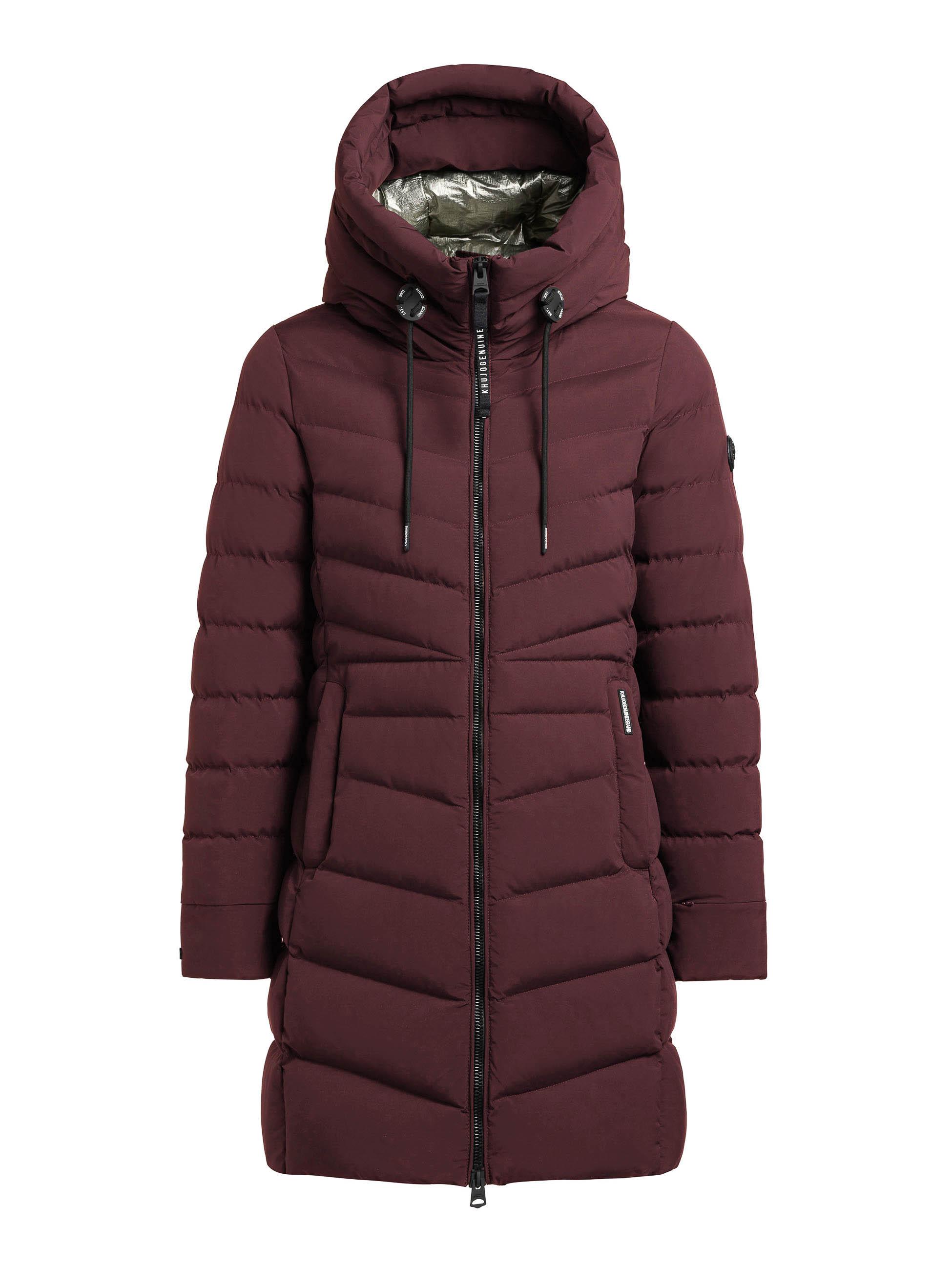 Winter Steppmantel mit großer Kapuze "Tuhani5" Moscato Red