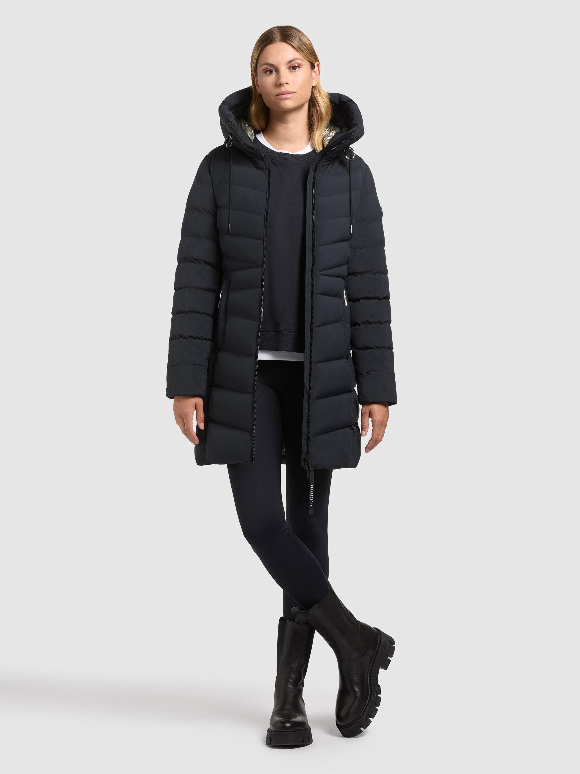 Winter Steppmantel mit großer Kapuze "Tuhani5" Port Blue