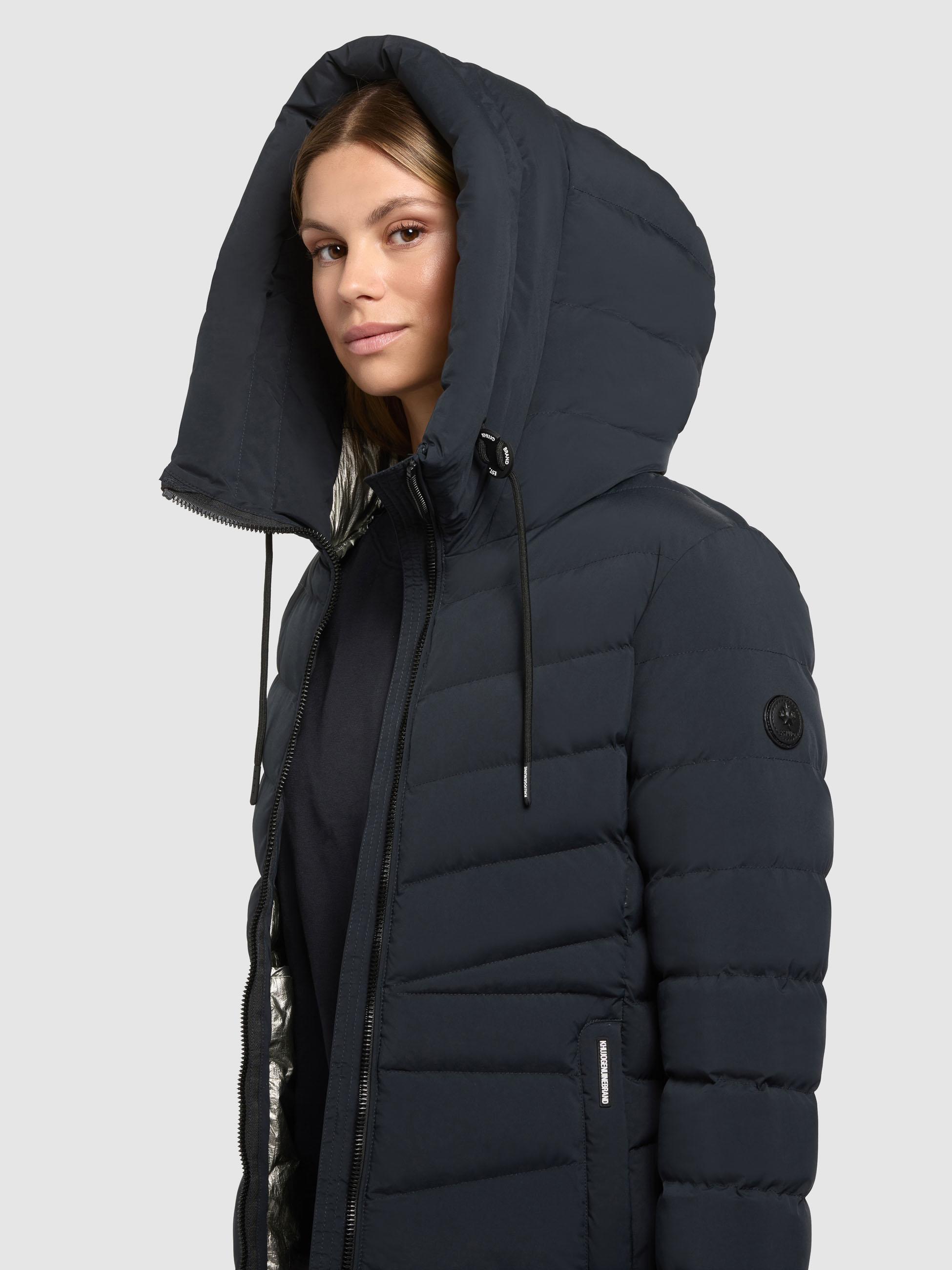 Winter Steppmantel mit großer Kapuze "Tuhani5" Port Blue
