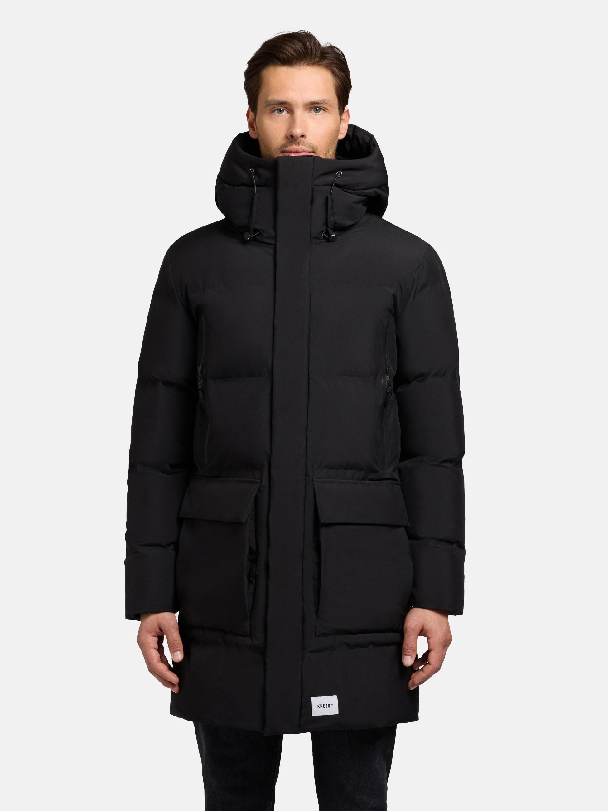 Winter Mantel mit Kapuze "Winer3" Black
