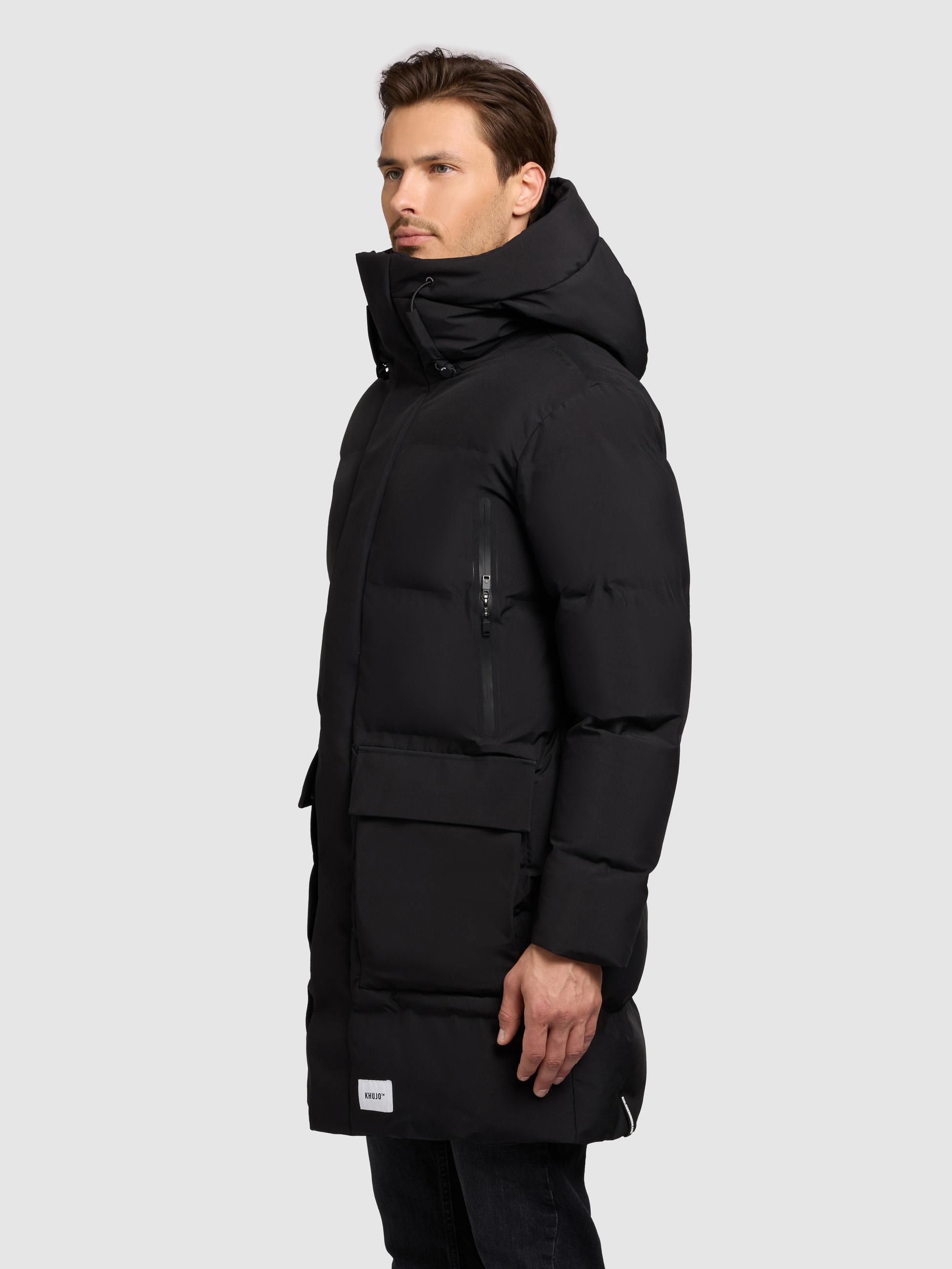 Winter Mantel mit Kapuze "Winer3" Black