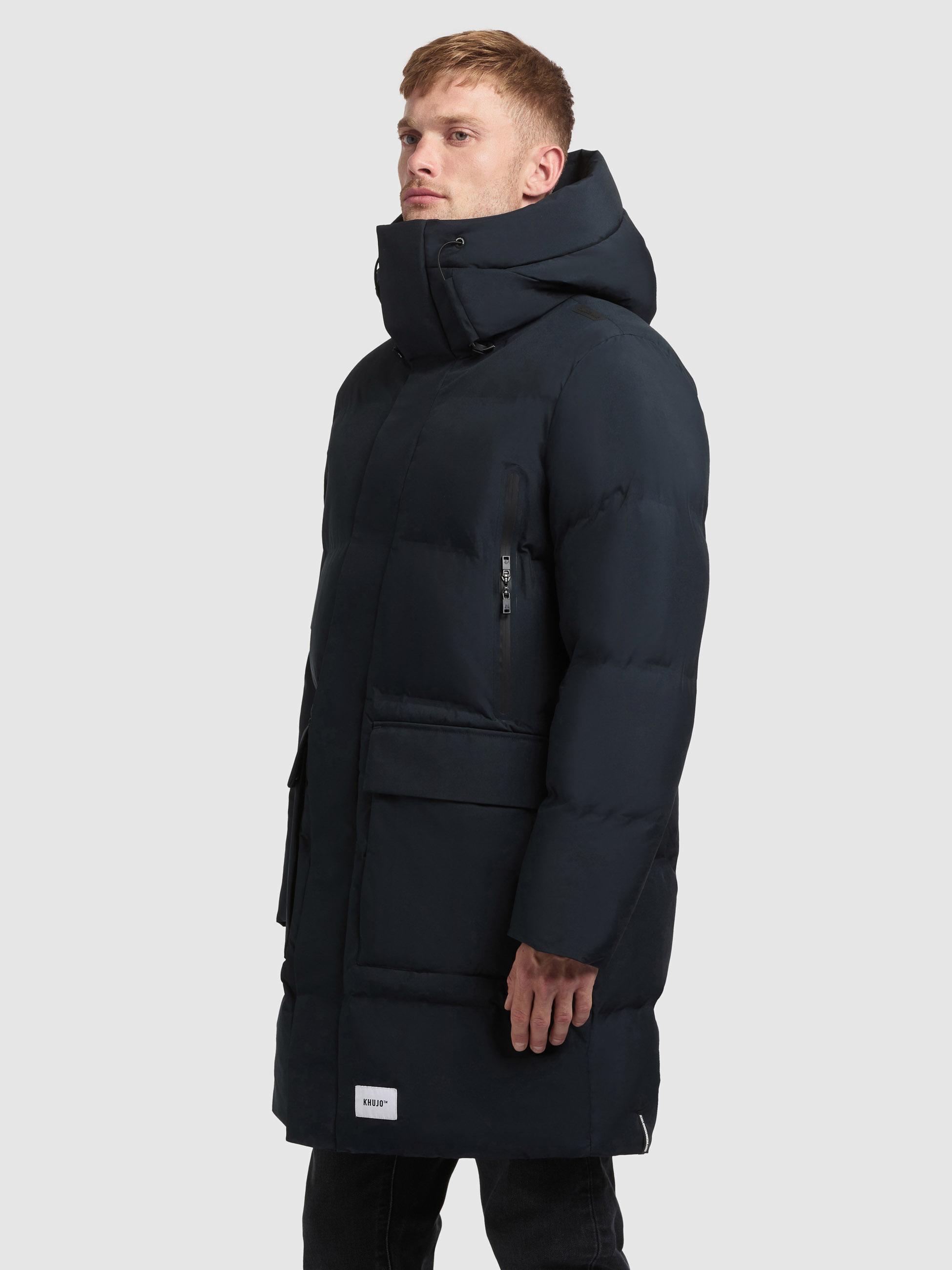 Winter Mantel mit Kapuze "Winer3" Port Blue