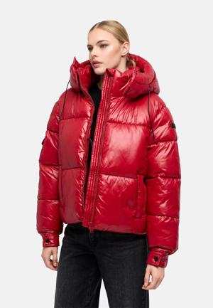 Matt schimmernde Steppjacke mit abnehmbarer Kapuze "Glimini 16"